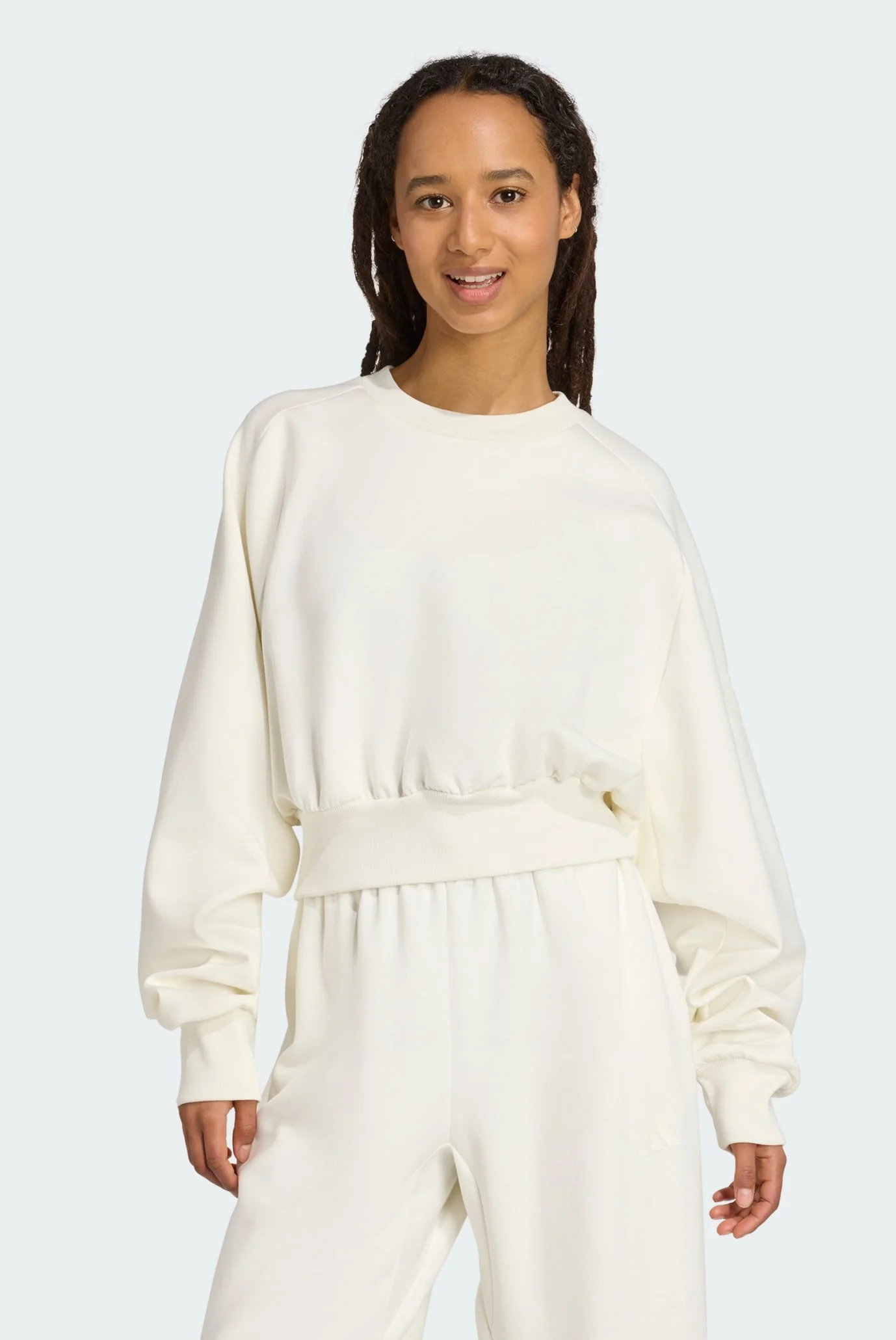 Женский белый свитшот ALL SZN Soft Lux Loose adidas JV9893 — MD Женский белый свитшот ALL SZN Soft Lux Loose adidas JV9893 — MD