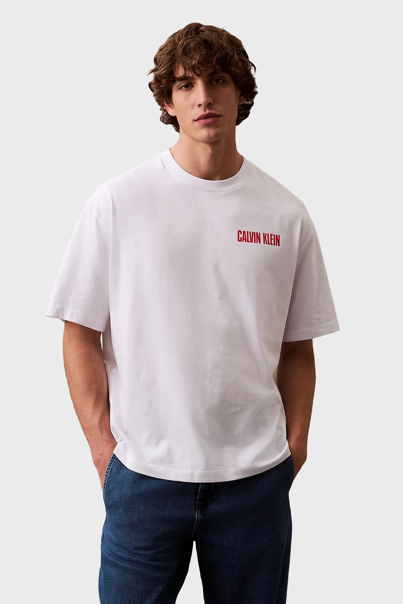 Мужская белая футболка SS 16S RLX VERT LOGO Calvin Klein Jeans