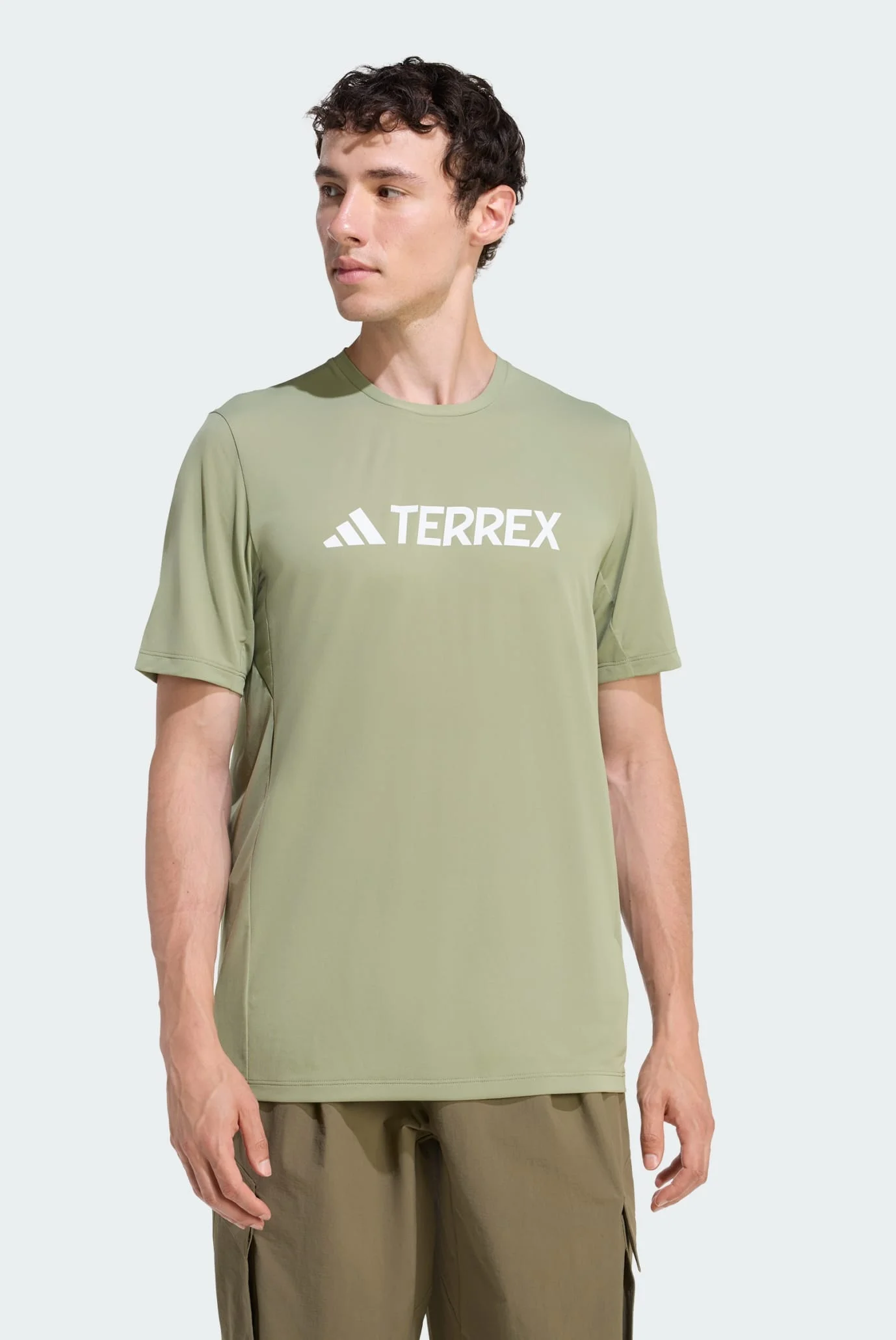 Мужская оливковая футболка Terrex Multi Climacool Logo Tech adidas