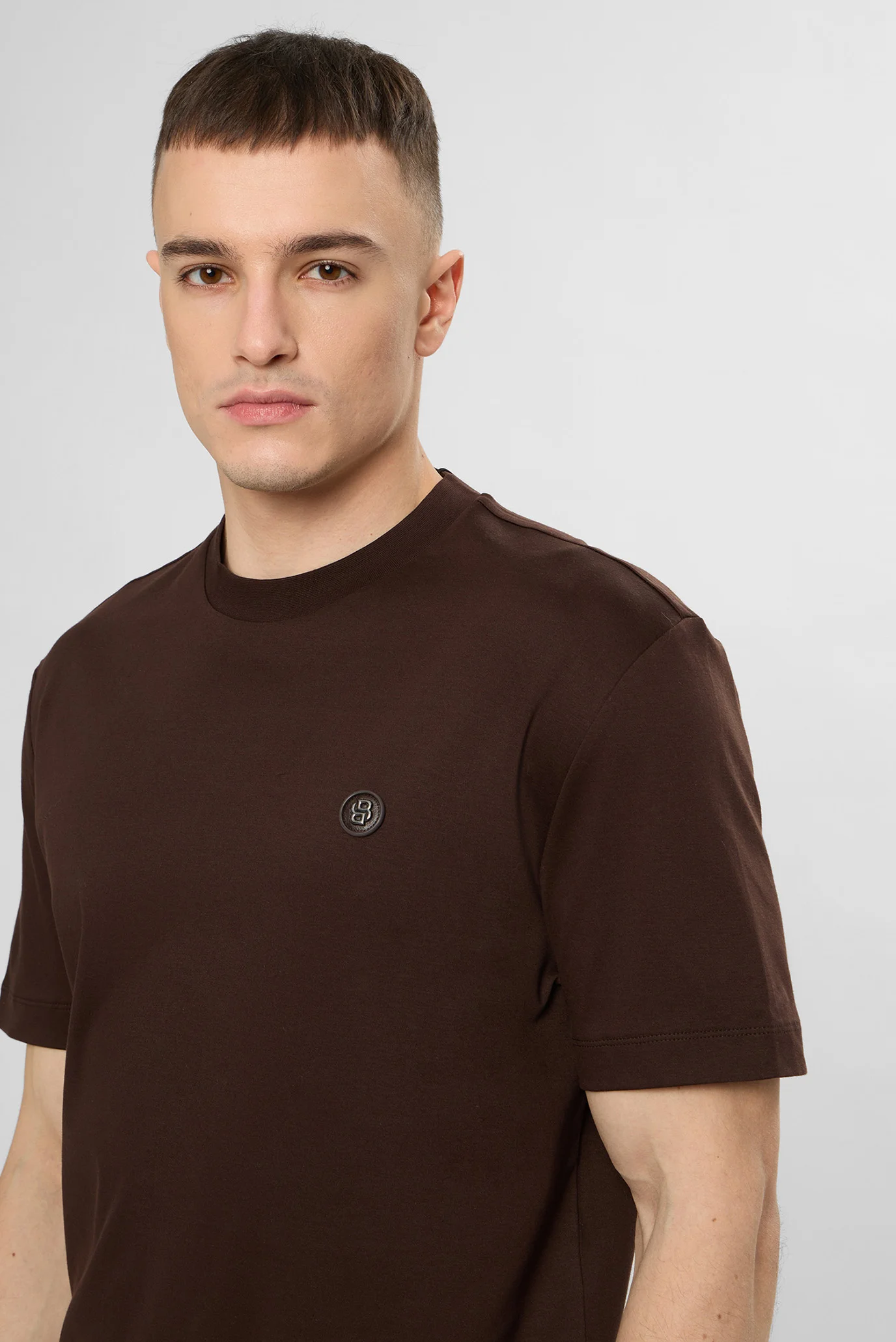 Чоловіча темно-коричнева футболка BOSS 50555844;207 — MD-Fashion