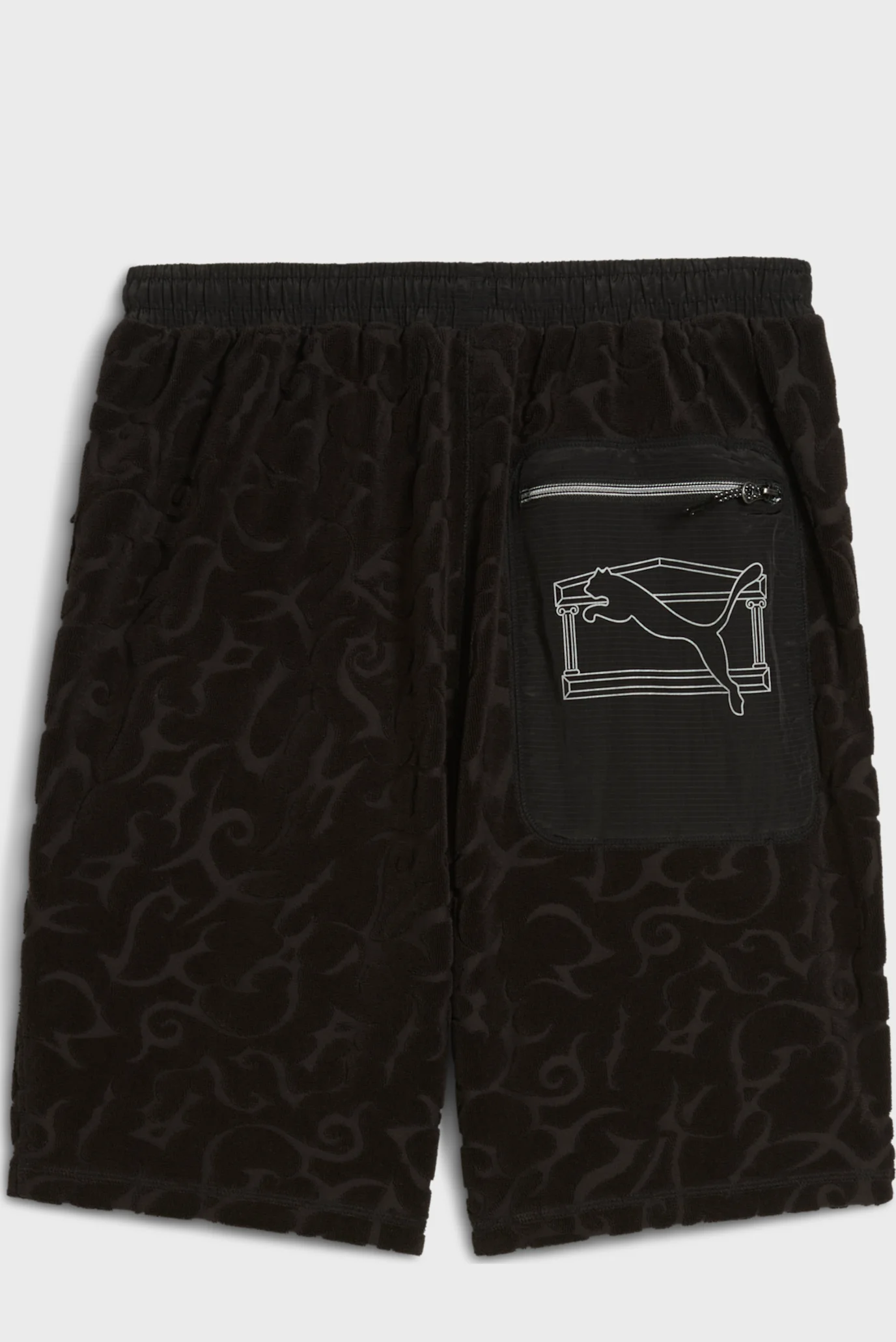Чорні шорти з візерунком PUMA x ARIES Towelling Shorts Unisex