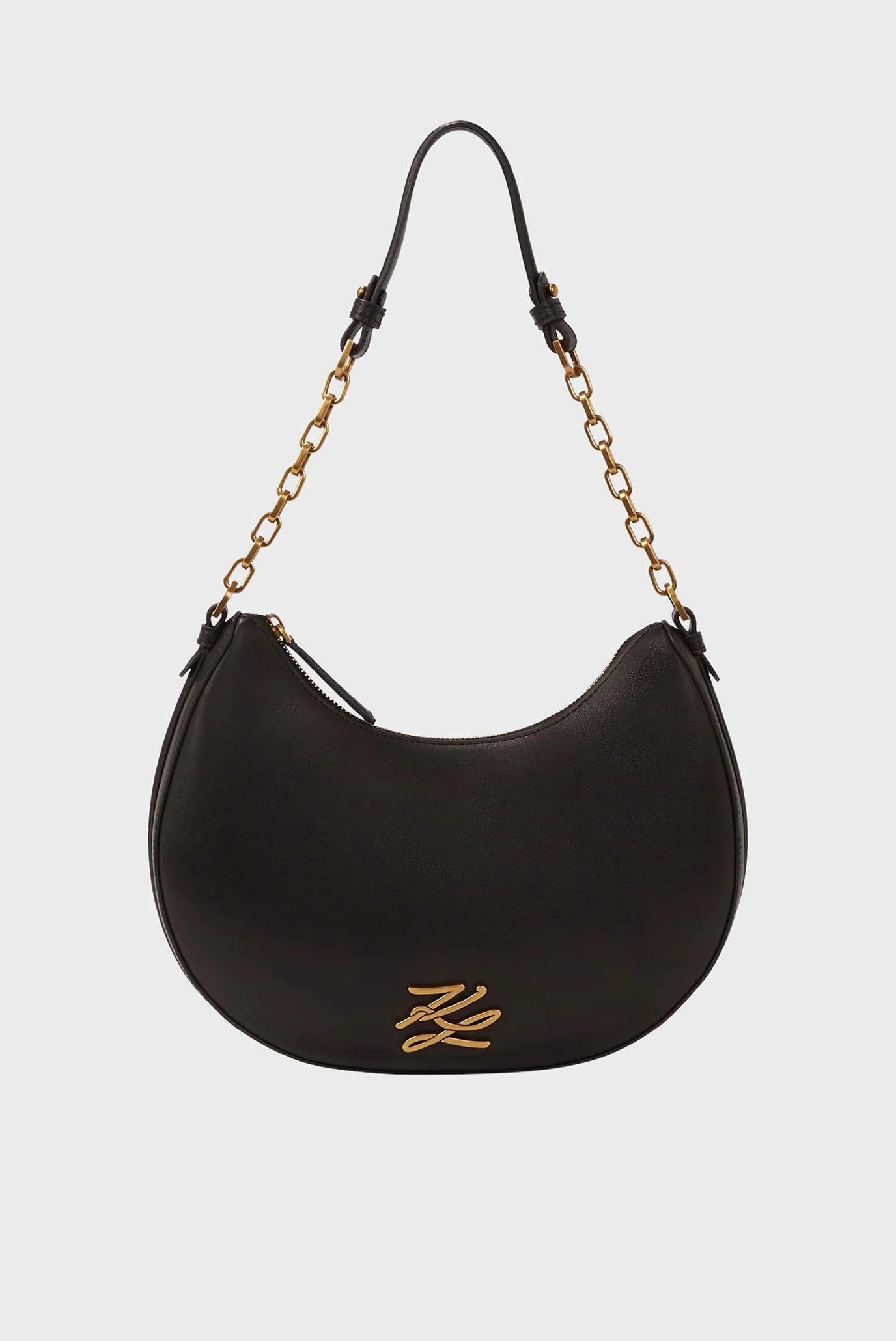 Женская черная кожаная сумка AUTOGRAPH MOON SHOULDER BAG Karl