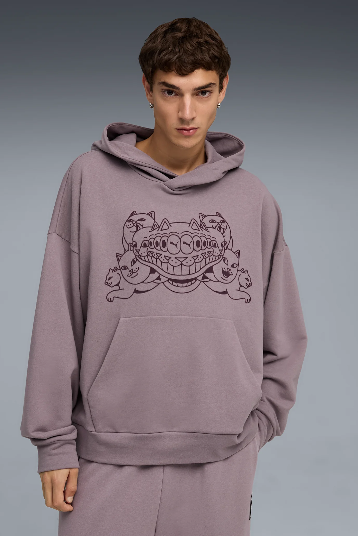 Чоловіче фіолетове худі PUMA x RIPNDIP Boxy Tee Hoodie Men PUMA