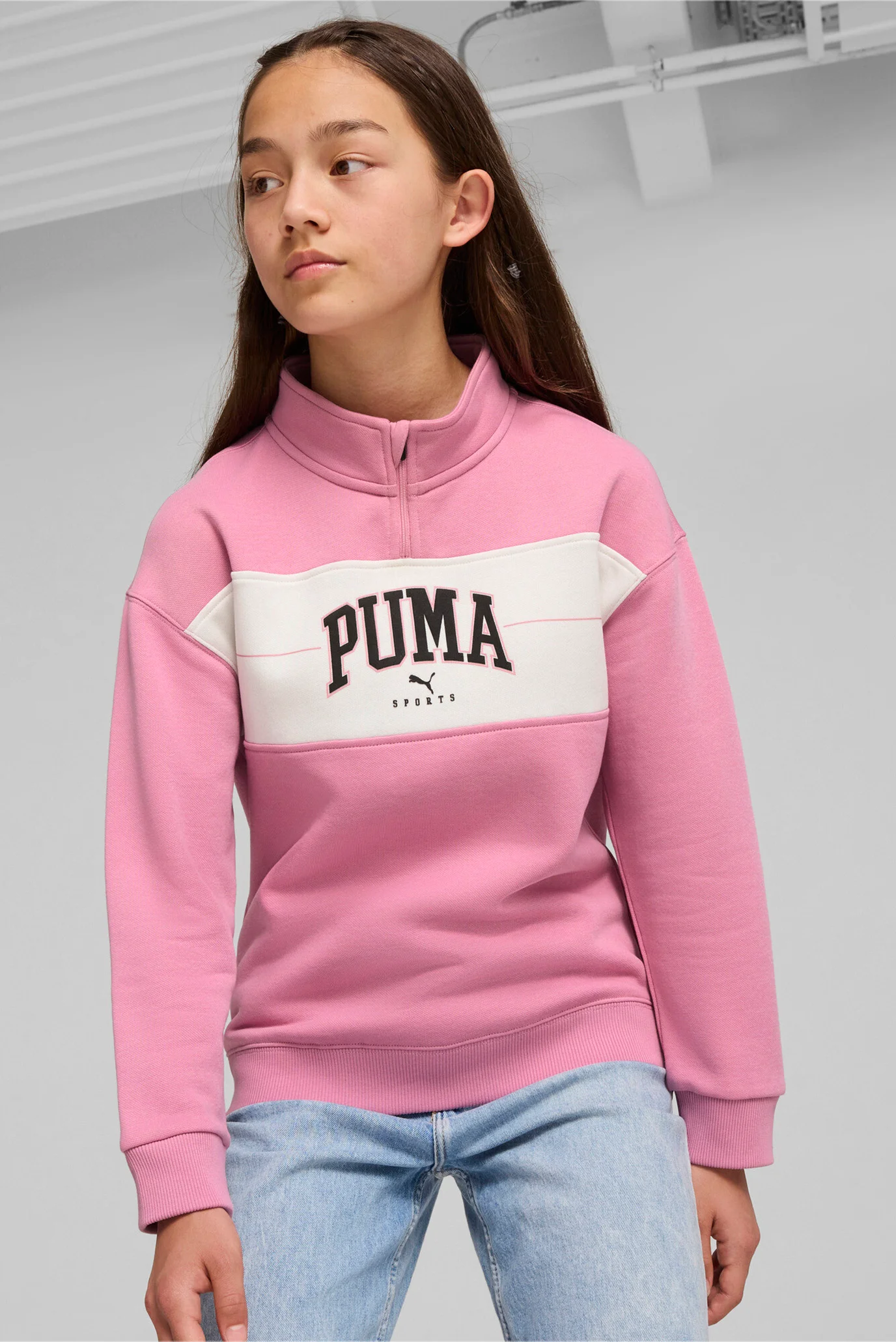 Дитяча рожева спортивна кофта PUMA SQUAD Half-Zip Youth PUMA