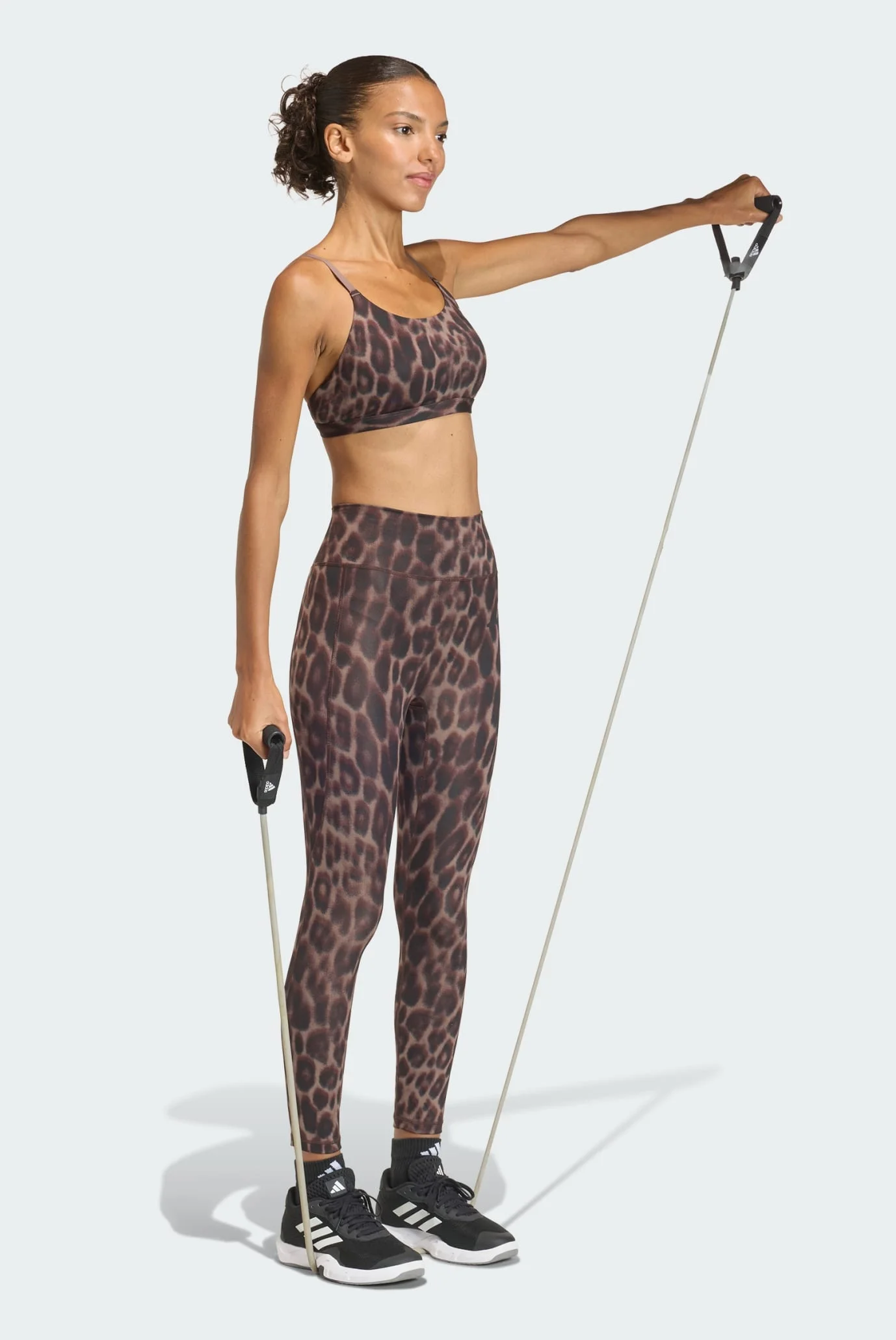 Женский коричневый топ с узором Optime Essentials Workout Leopard