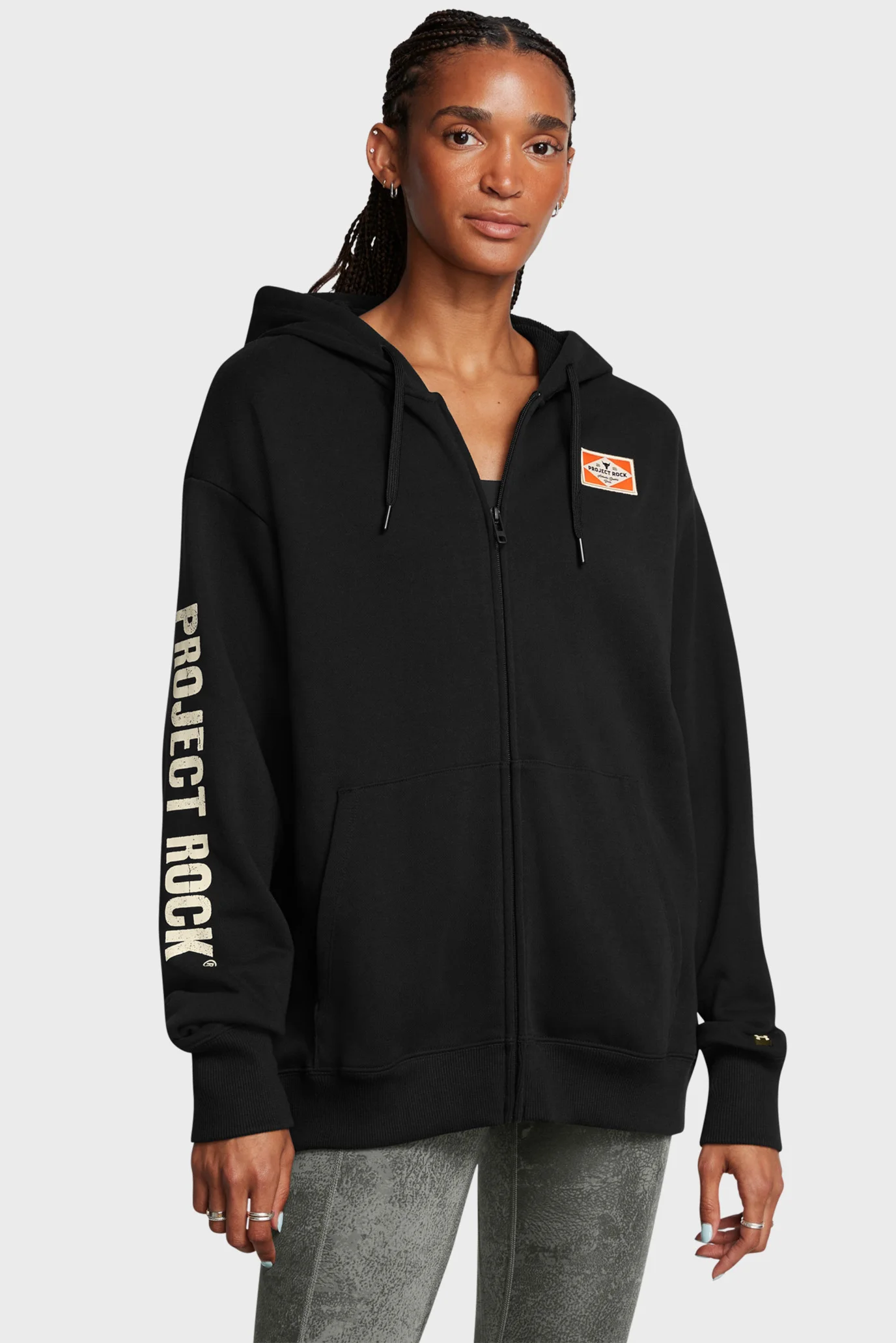 Женское черное худи Pjt Rck W HWT FZ Hard at Wrk Under Armour
