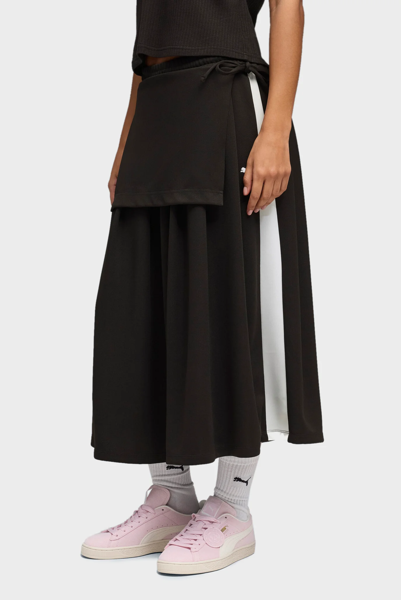 ミアン Женская черная юбка T7 Midi Pleated Skirt Women PUMA 634622_01