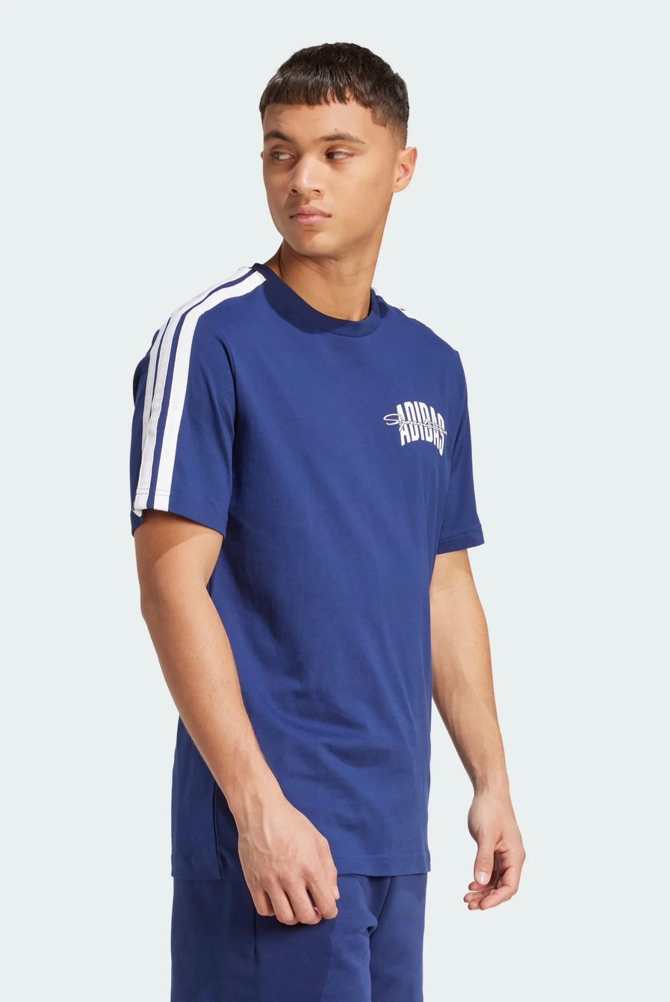 Чоловіча синя футболка Collegiate Script Graphic adidas JM6420