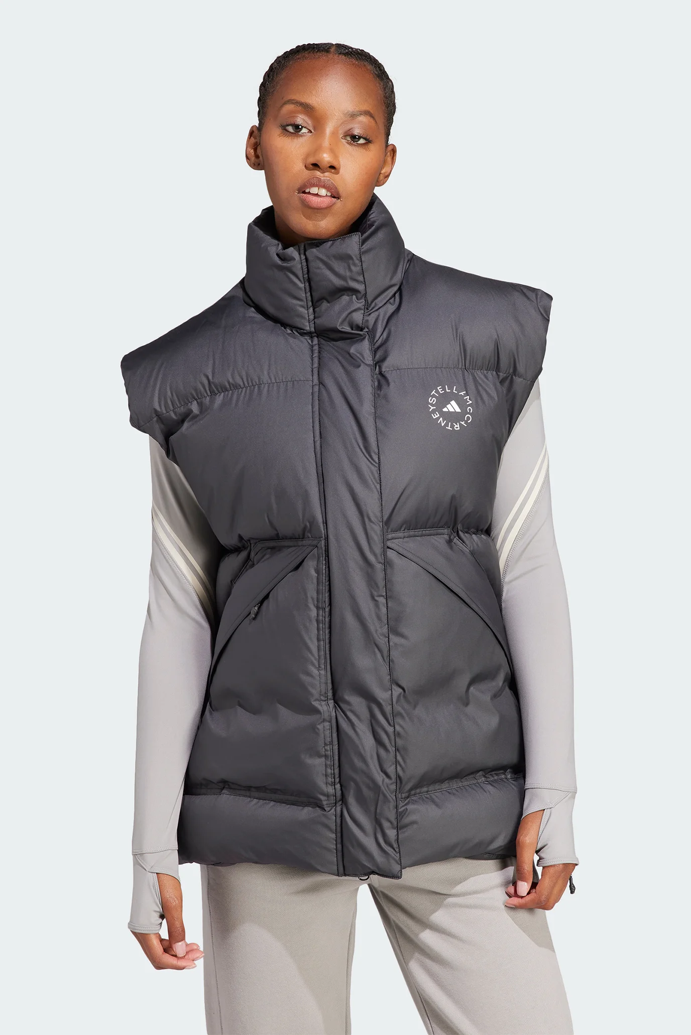 マーレット Женская бордовая куртка adidas by Stella McCartney Mid Length
