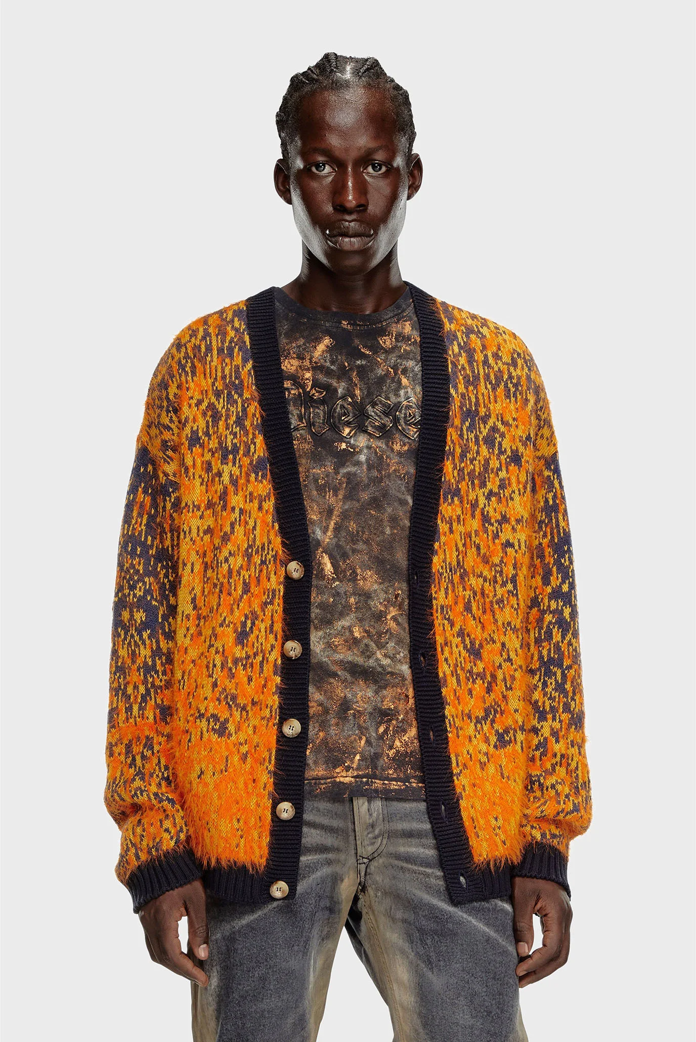 Мужской оранжевый кардиган K-RANGER Diesel A14918 0QKAI — MD-Fashion
