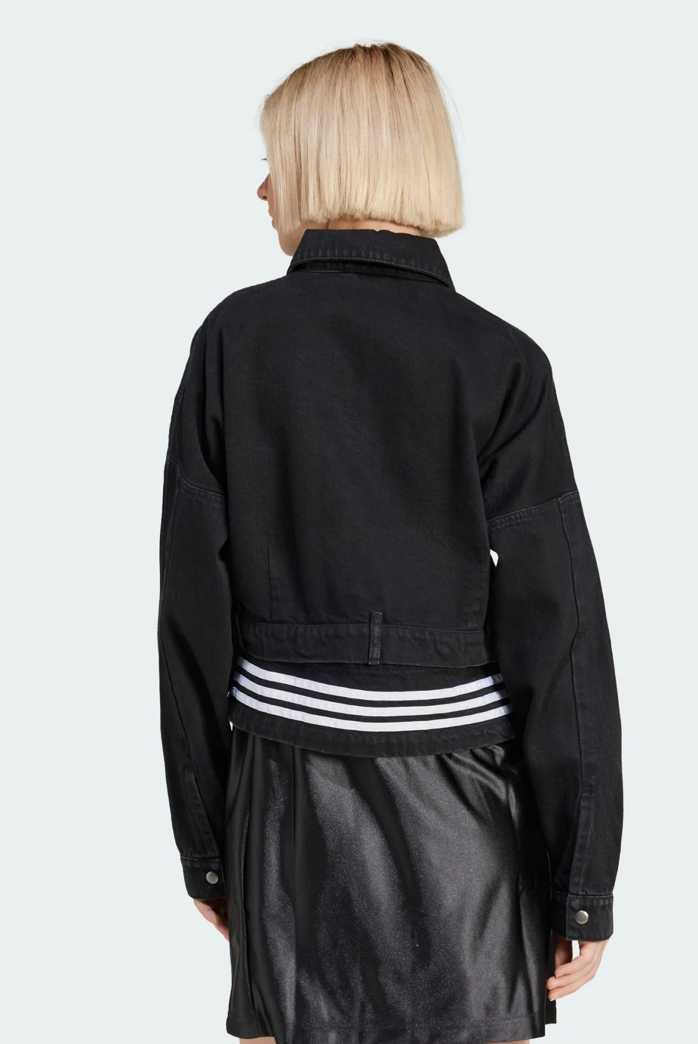 Жіноча чорна джинсова куртка 2в1 Adibreak Denim adidas JJ3095 — MD