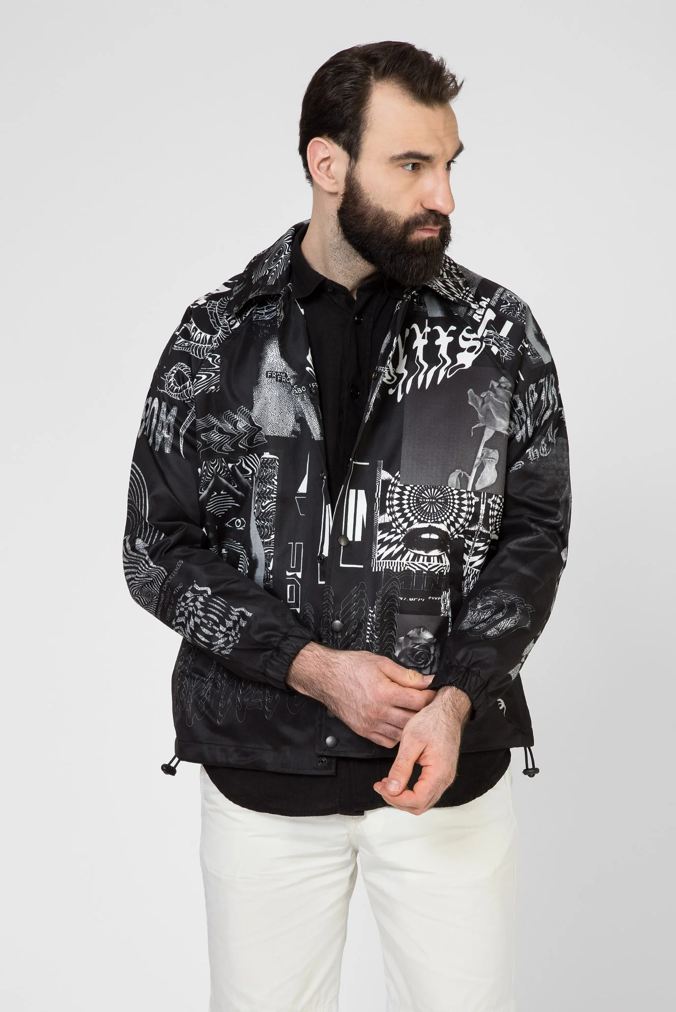 Мужская черная ветровка J-AKIPRINT Diesel 00SEF5 0LAXE — MD-Fashion