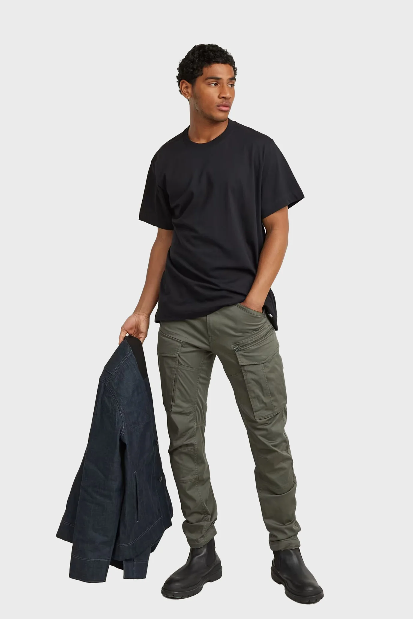 Мужские темно-серые карго Rovic zip 3d regular tapered G-Star RAW