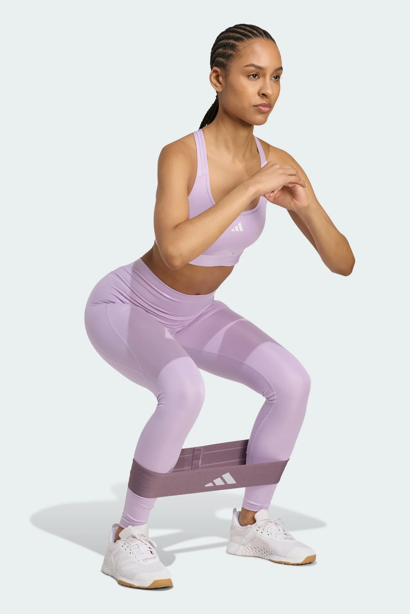 Женский сиреневый топ Powerreact Training Medium-Support adidas