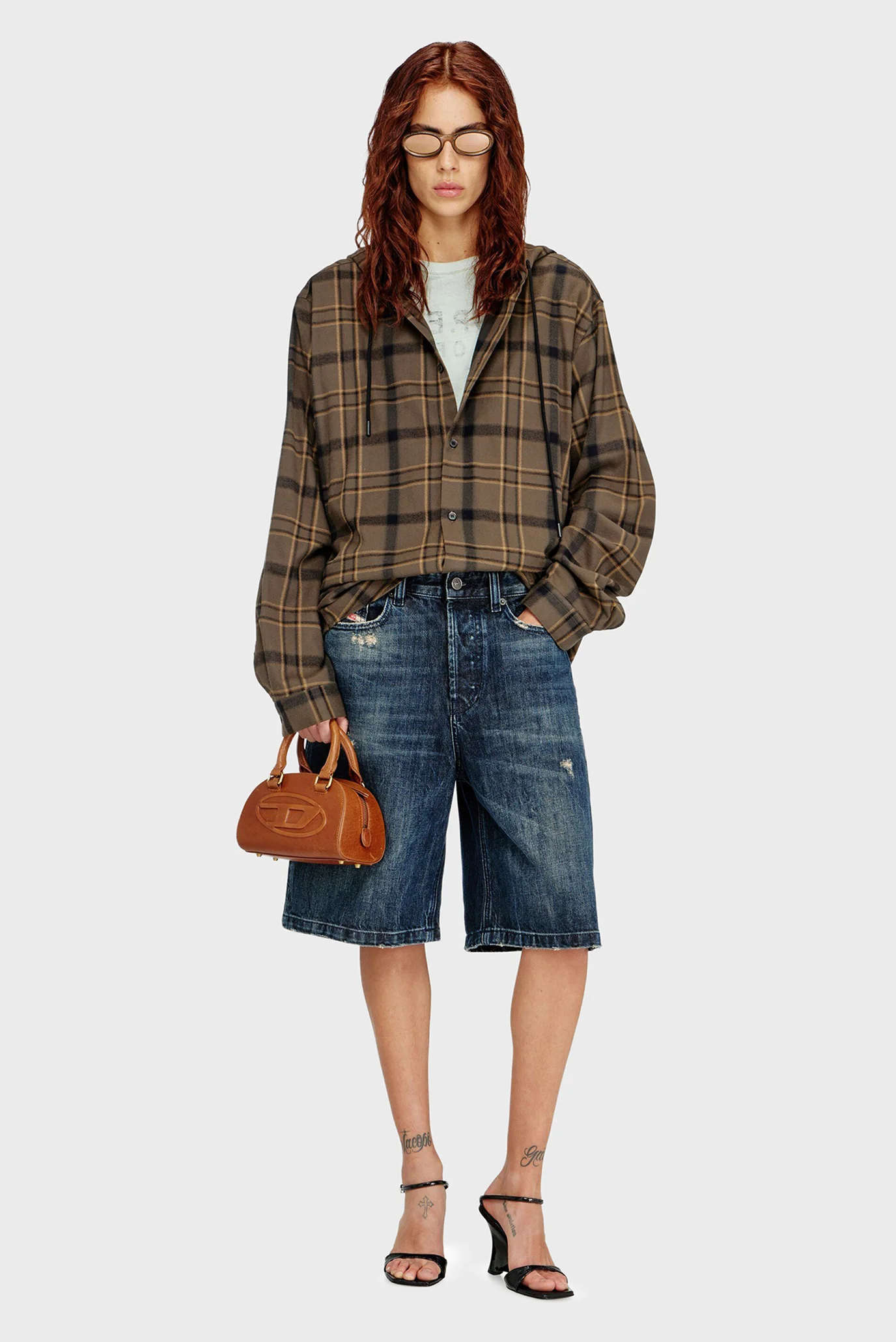 Женская коричневая кожаная сумка DOME Diesel X10369 P8765 — MD-Fashion
