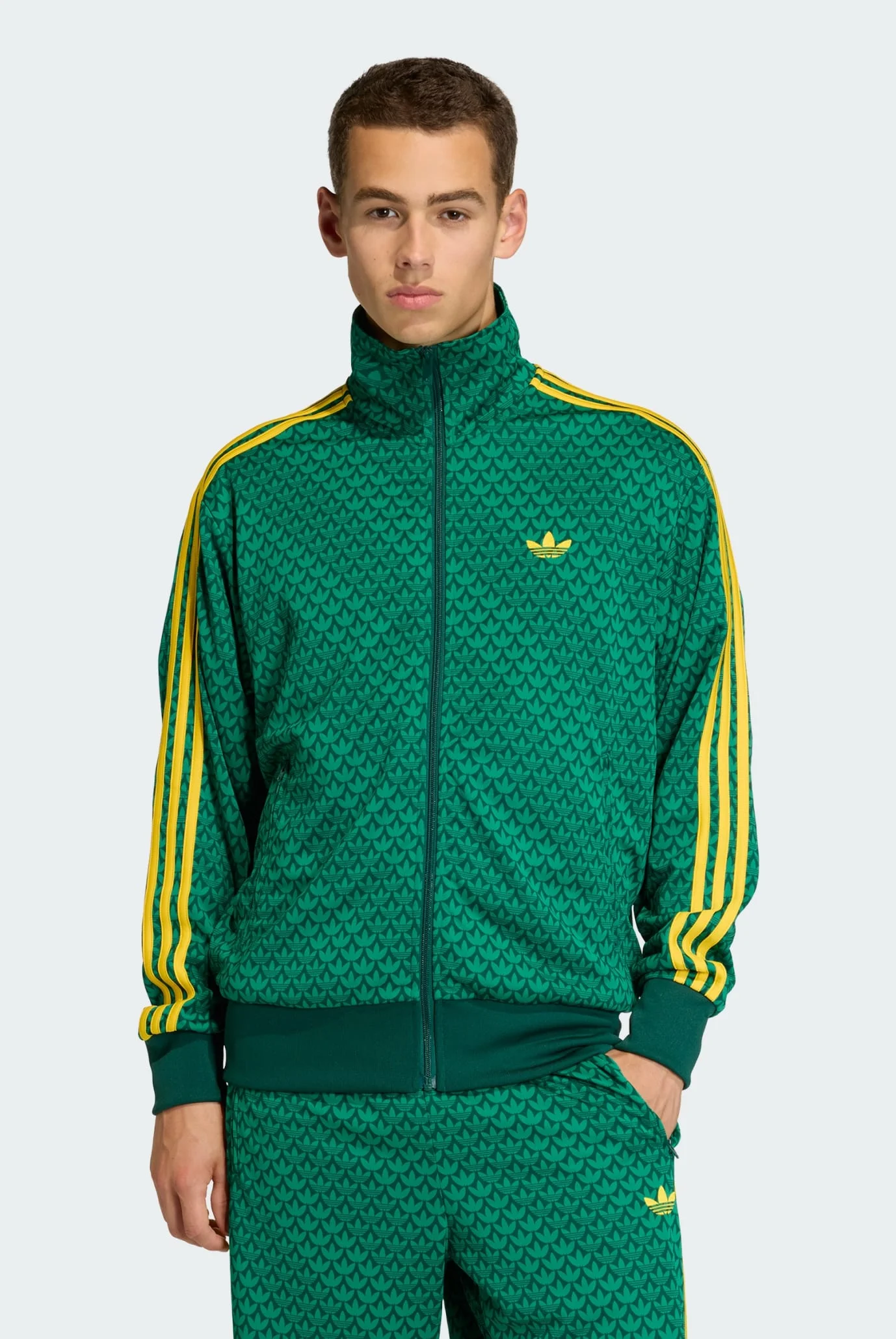 Мужская зеленая спортивная кофта с узором FIREBIRD LOOSE MONOGRAM