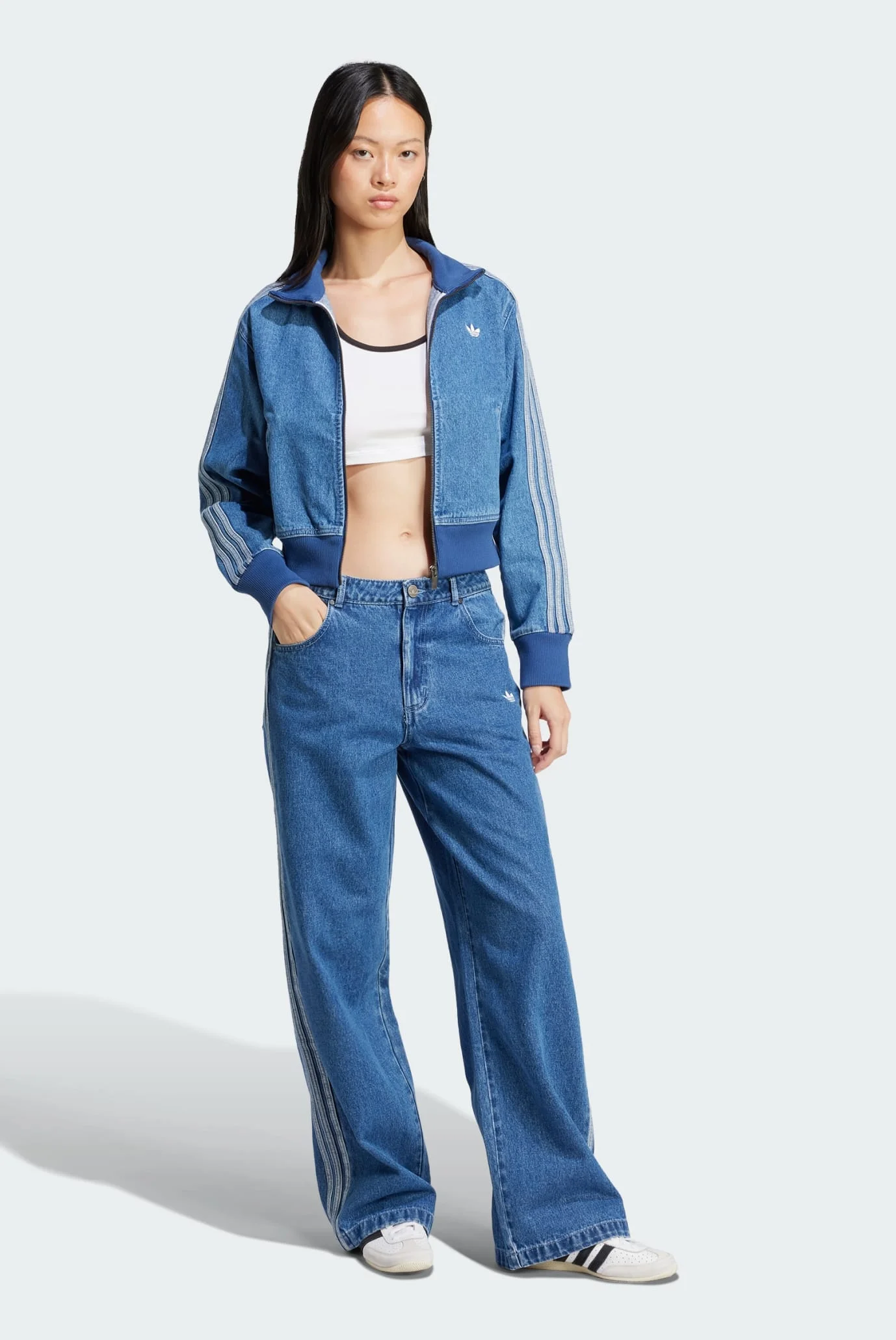 Жіночі сині джинси Adicolor 3-Stripes adidas JD2574 — MD-Fashion