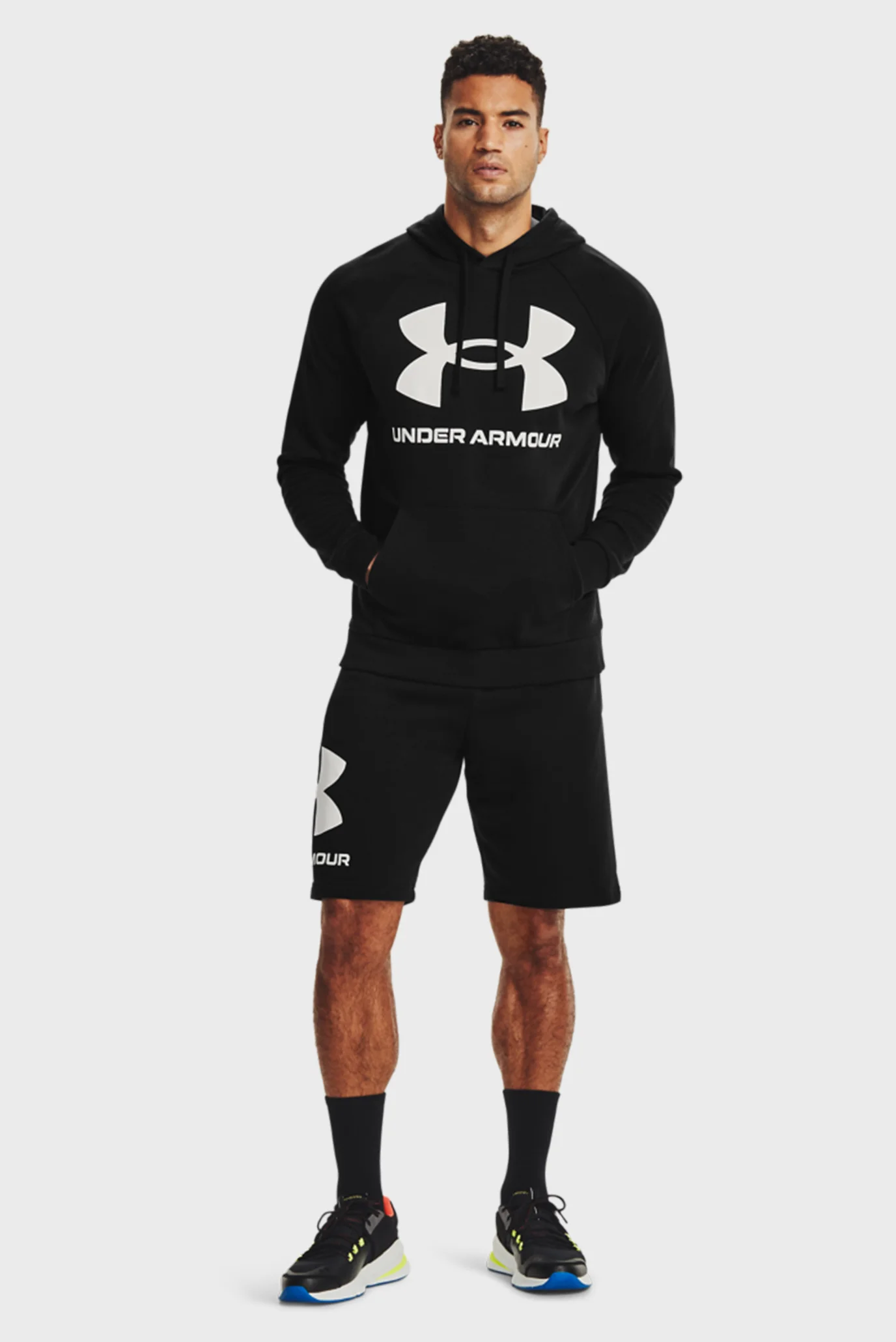 Мужское черное худи UA Rival Fleece Big Logo HD Under Armour