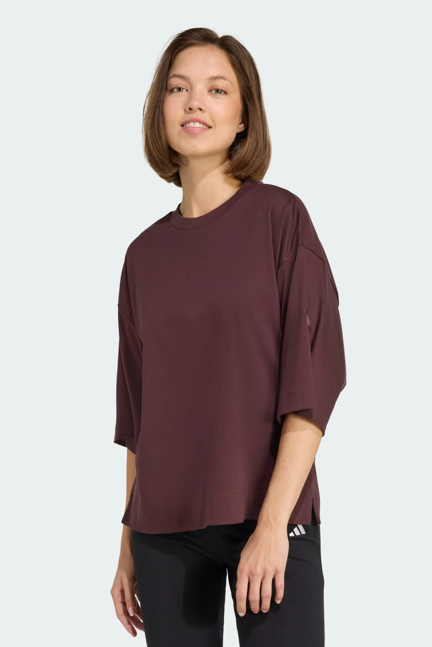 Женская коричневая футболка ALL SZN Soft Lux Loose adidas JW5067