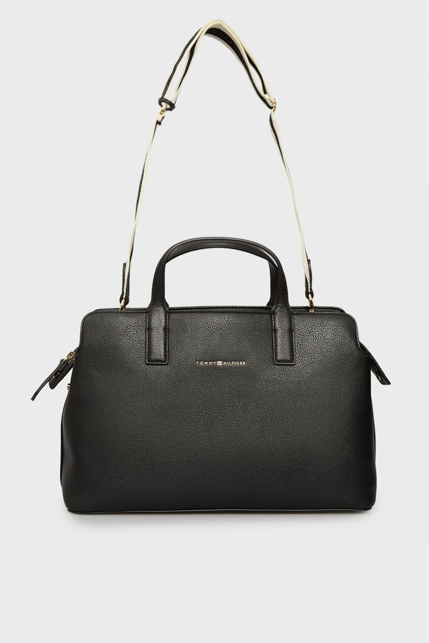 Женская черная сумка TH LOGOTAPE SATCHEL Tommy Hilfiger AW0AW17634