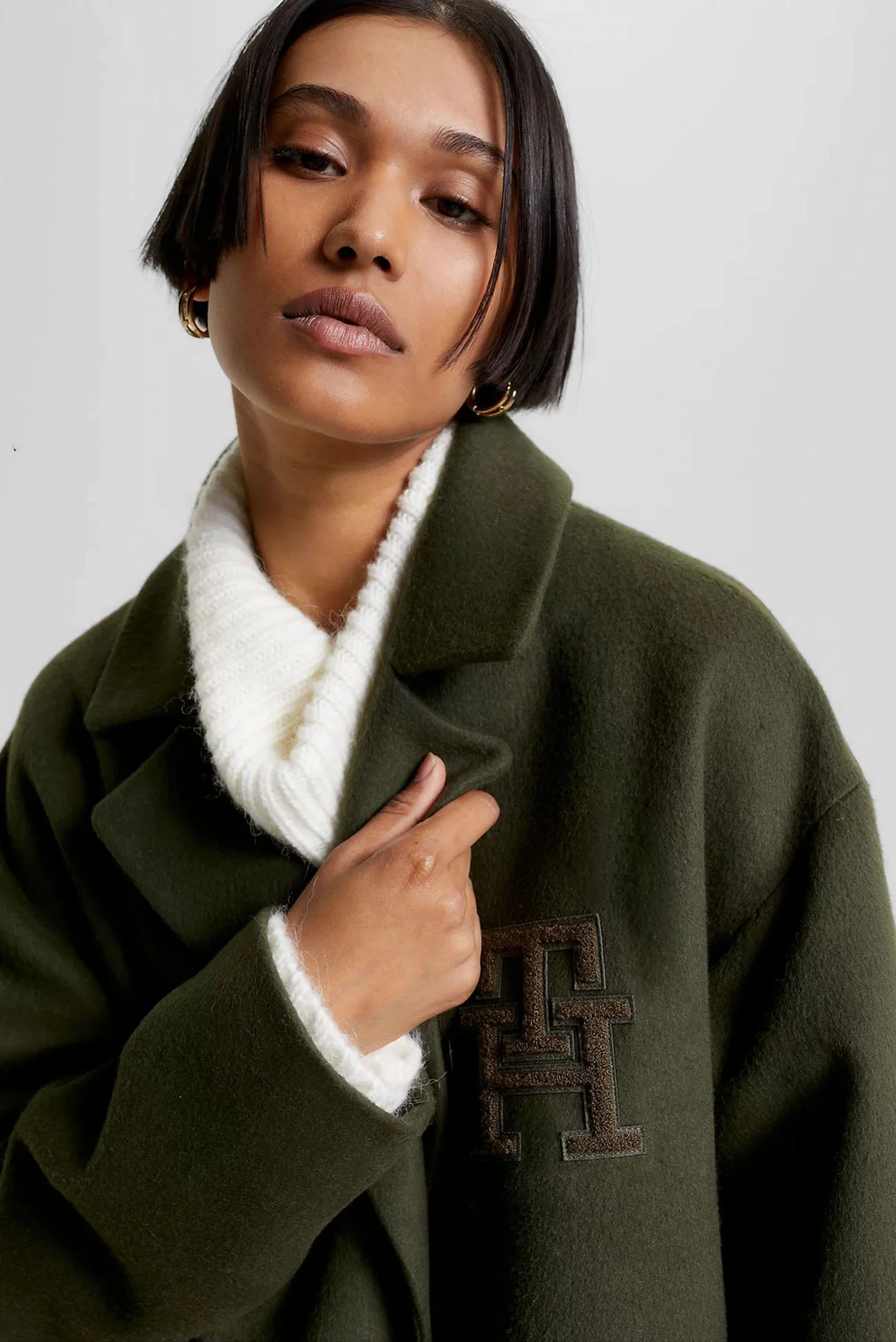 Жіноче зелене вовняне пальто IMD WOOL BLEND SB RELAXED COAT Tommy