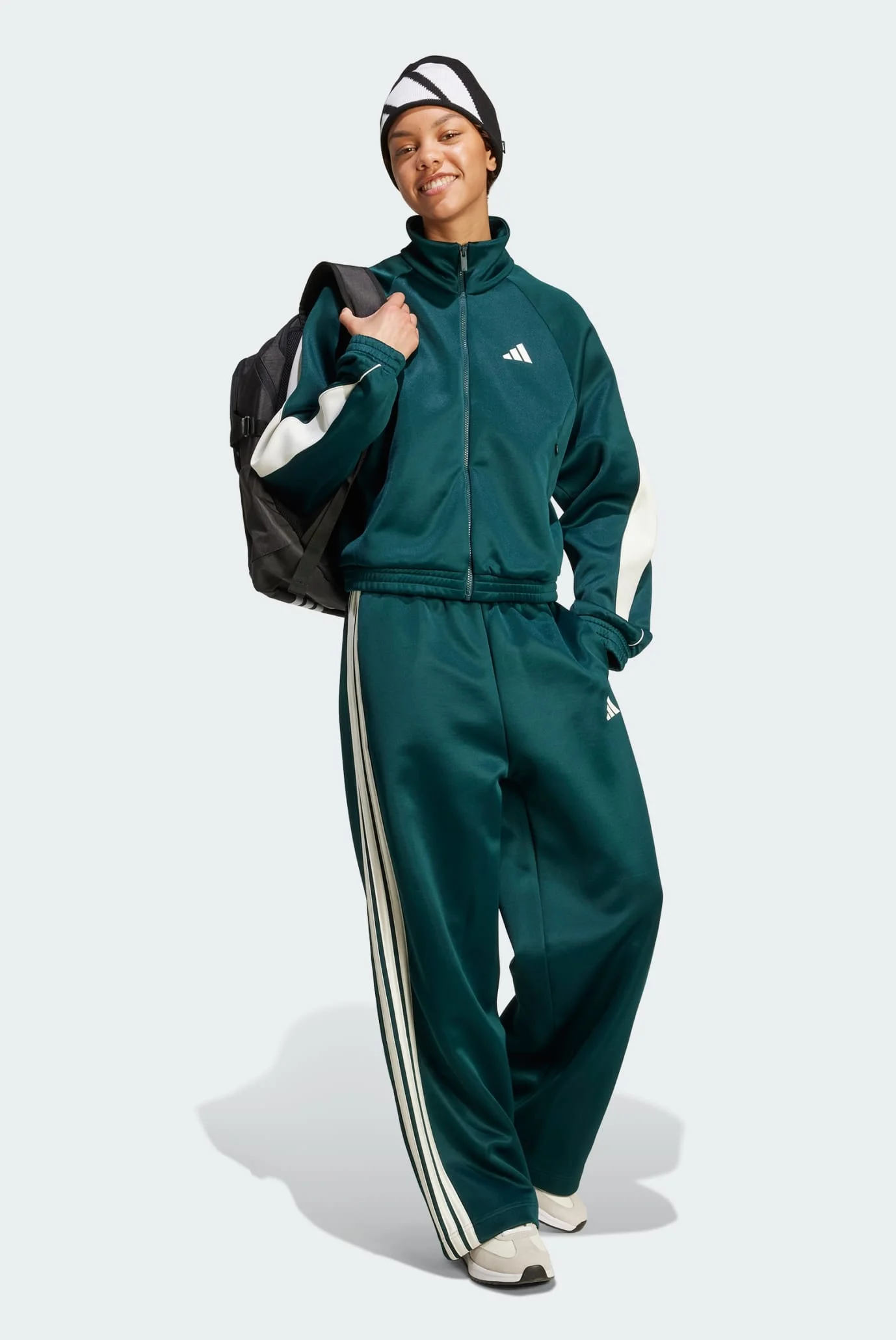 adidas 日本製 グリーン×シルバーライン セットアップ Жіночі зелені спортивні штани Stadium 3-Stripes adidas JW0529 — MD