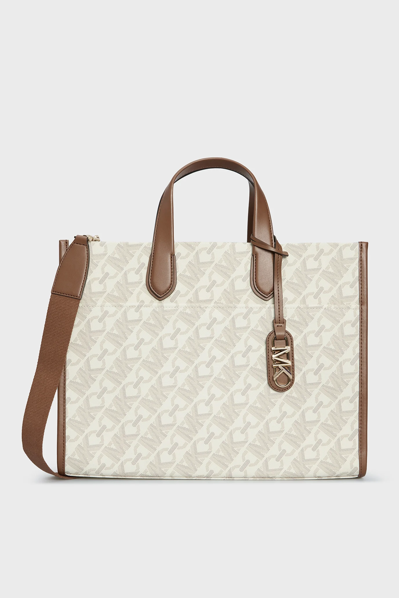 Женская бежевая сумка с узором GIGI LG GRAB TOTE Michael Kors