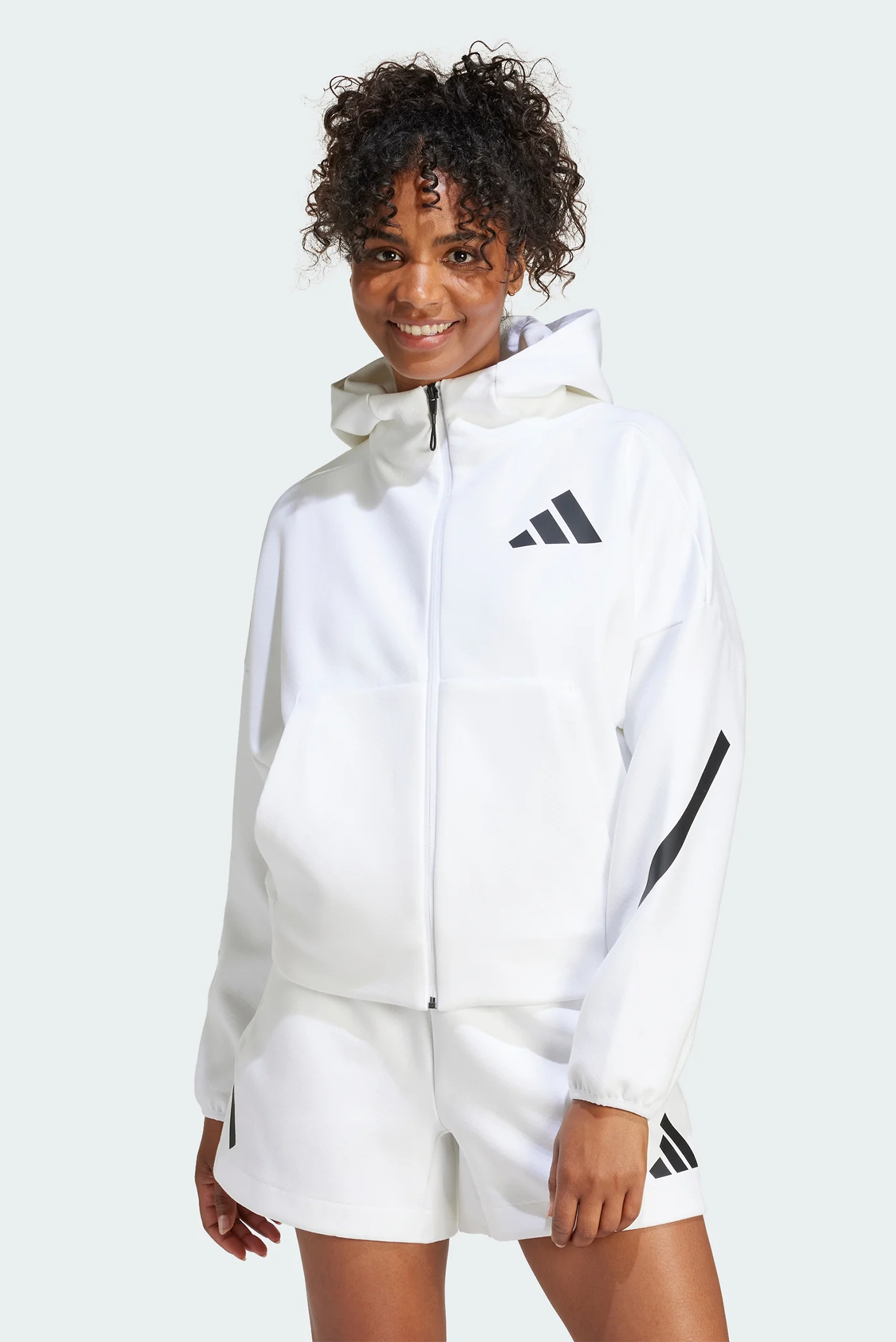Жіноче біле худі adidas Z.N.E. Full-Zip adidas JE7849 — MD-Fashion