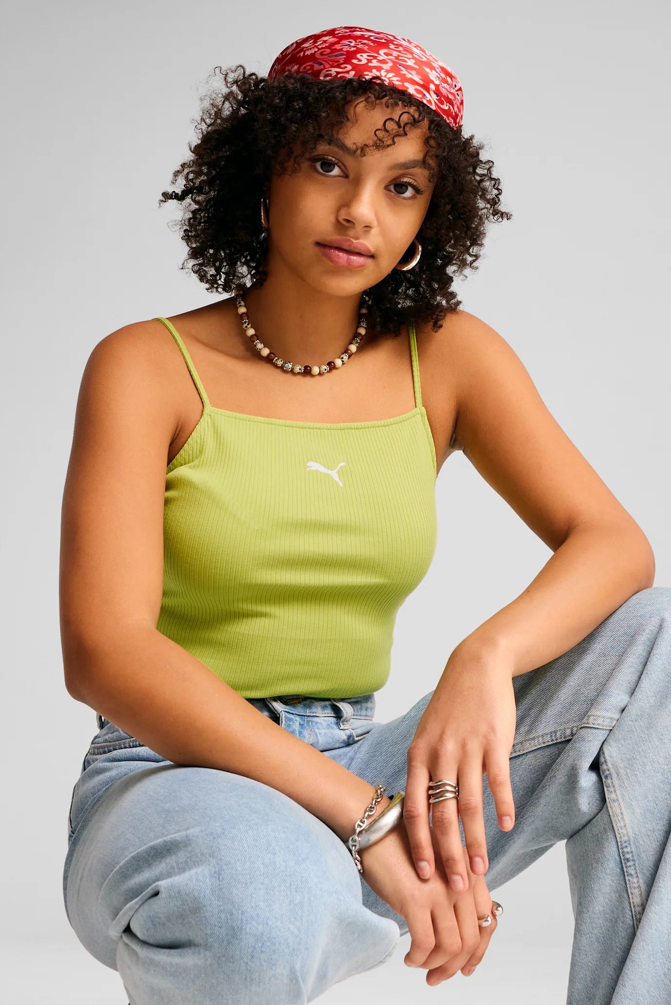Женский зеленый топ WARDROBE ESS Ribbed Tank Top Women PUMA