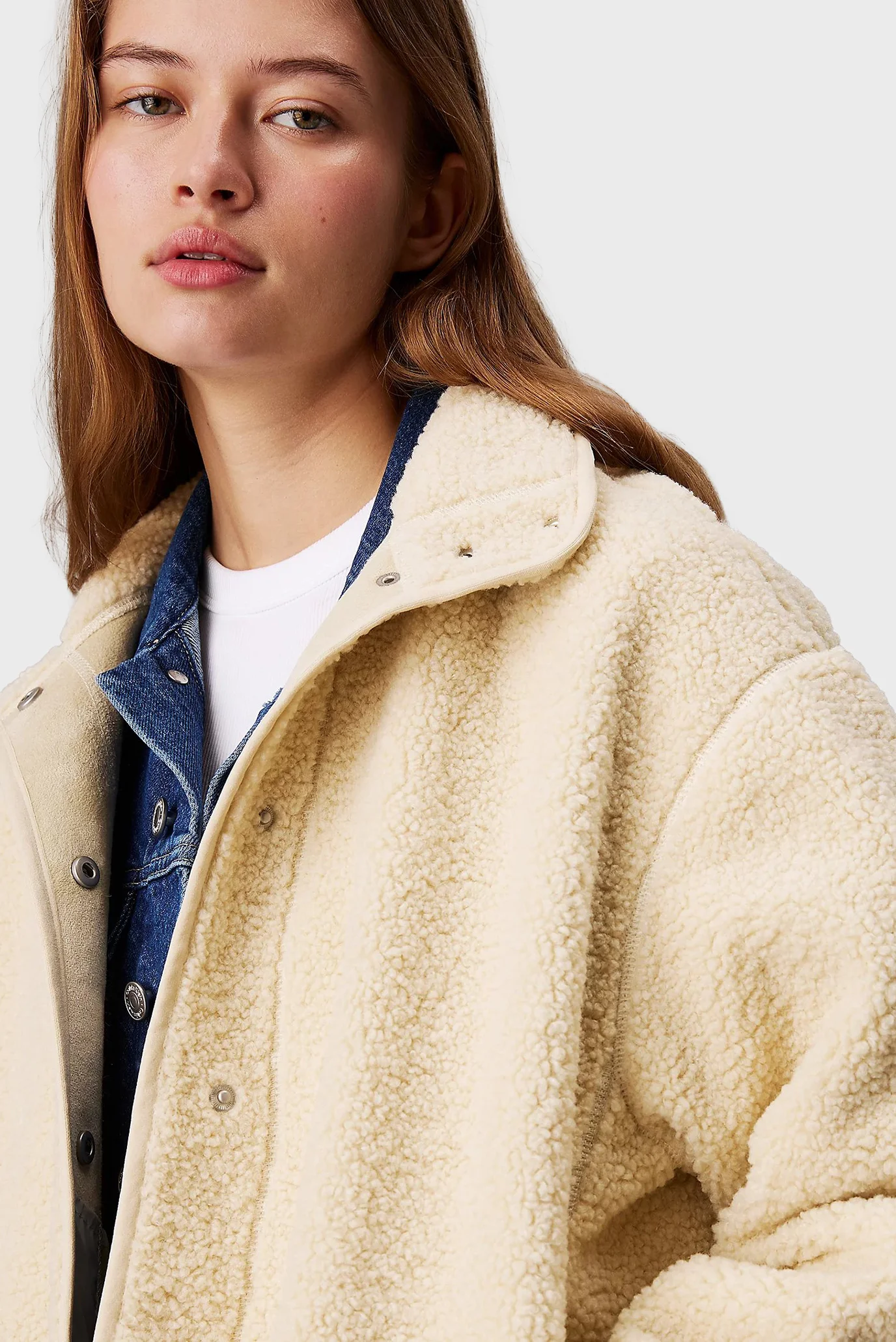 Жіноча бежева куртка SHERPA OVERSHIRT Calvin Klein Jeans