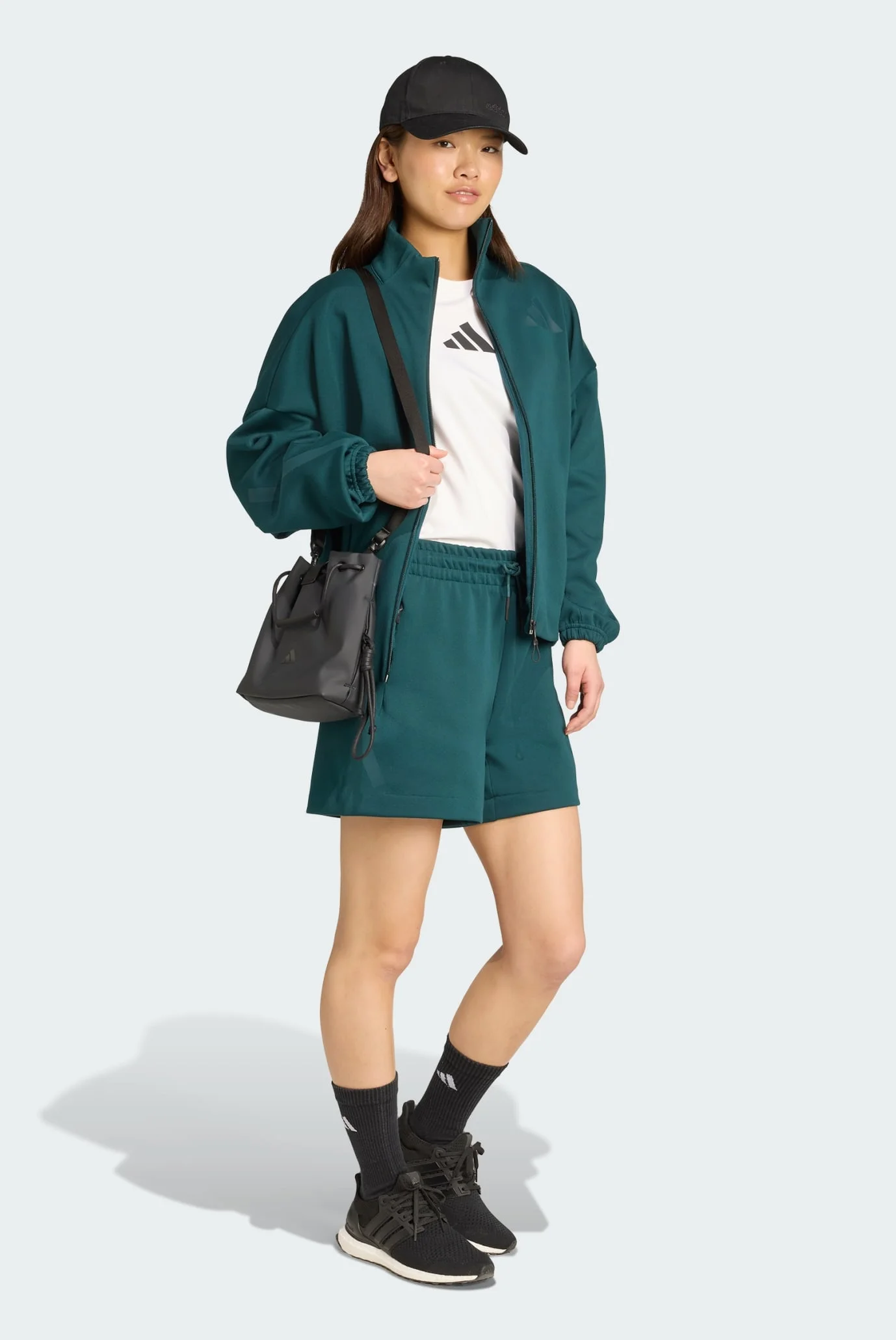 Жіночі темно-зелені шорти adidas Z.N.E. adidas JW7760 — MD-Fashion