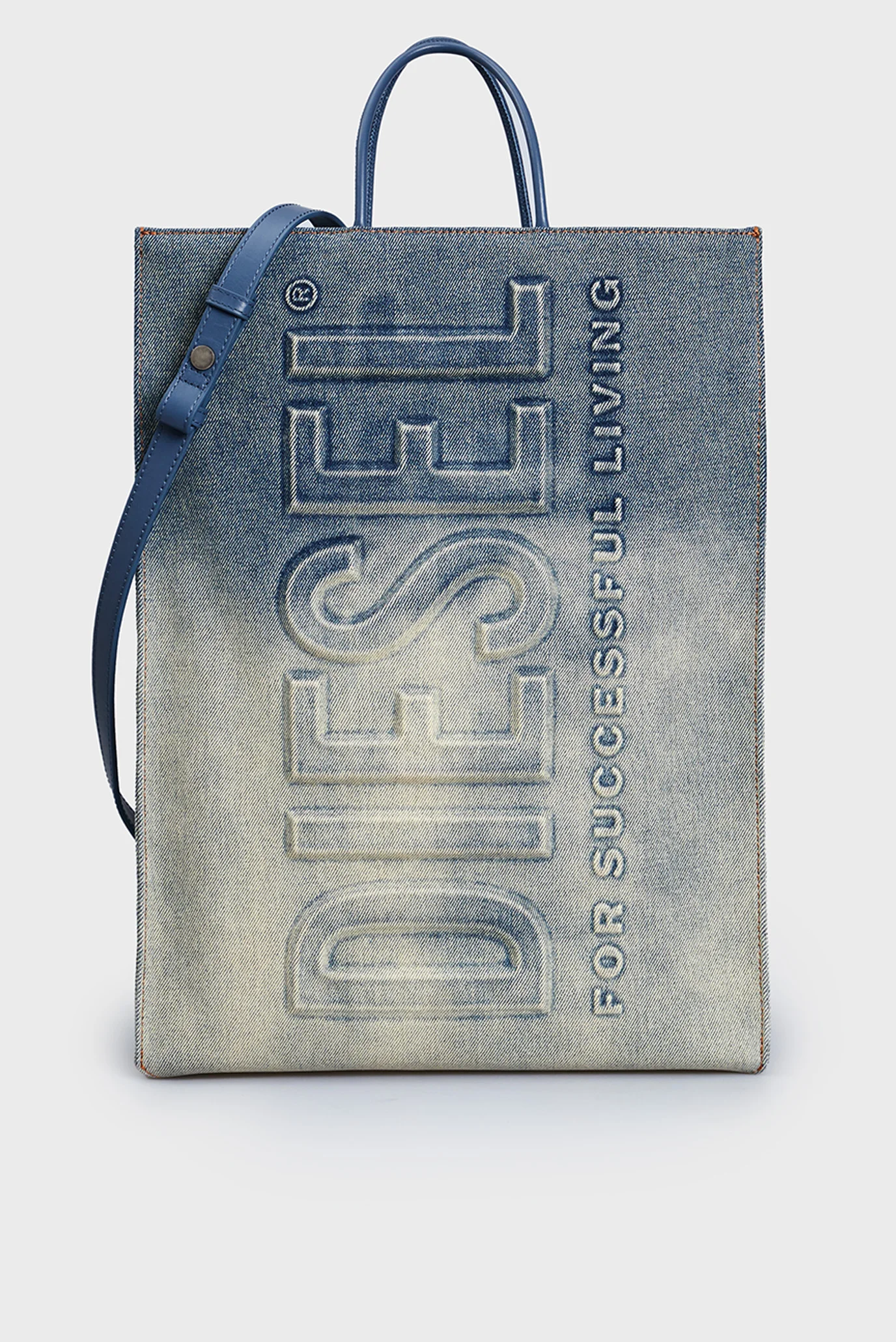 Мужская синяя джинсовая сумка DSL SHOPPER 3D L Diesel X09721 P5499