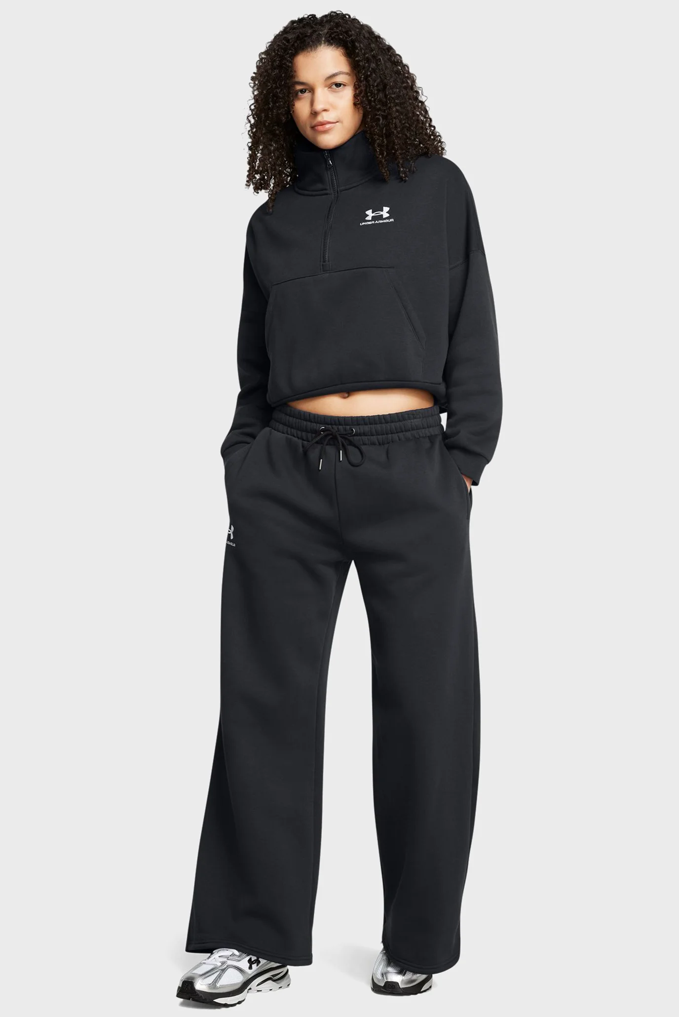 Женская черная спортивная кофта UA Icon Fleece OS HZ Under Armour