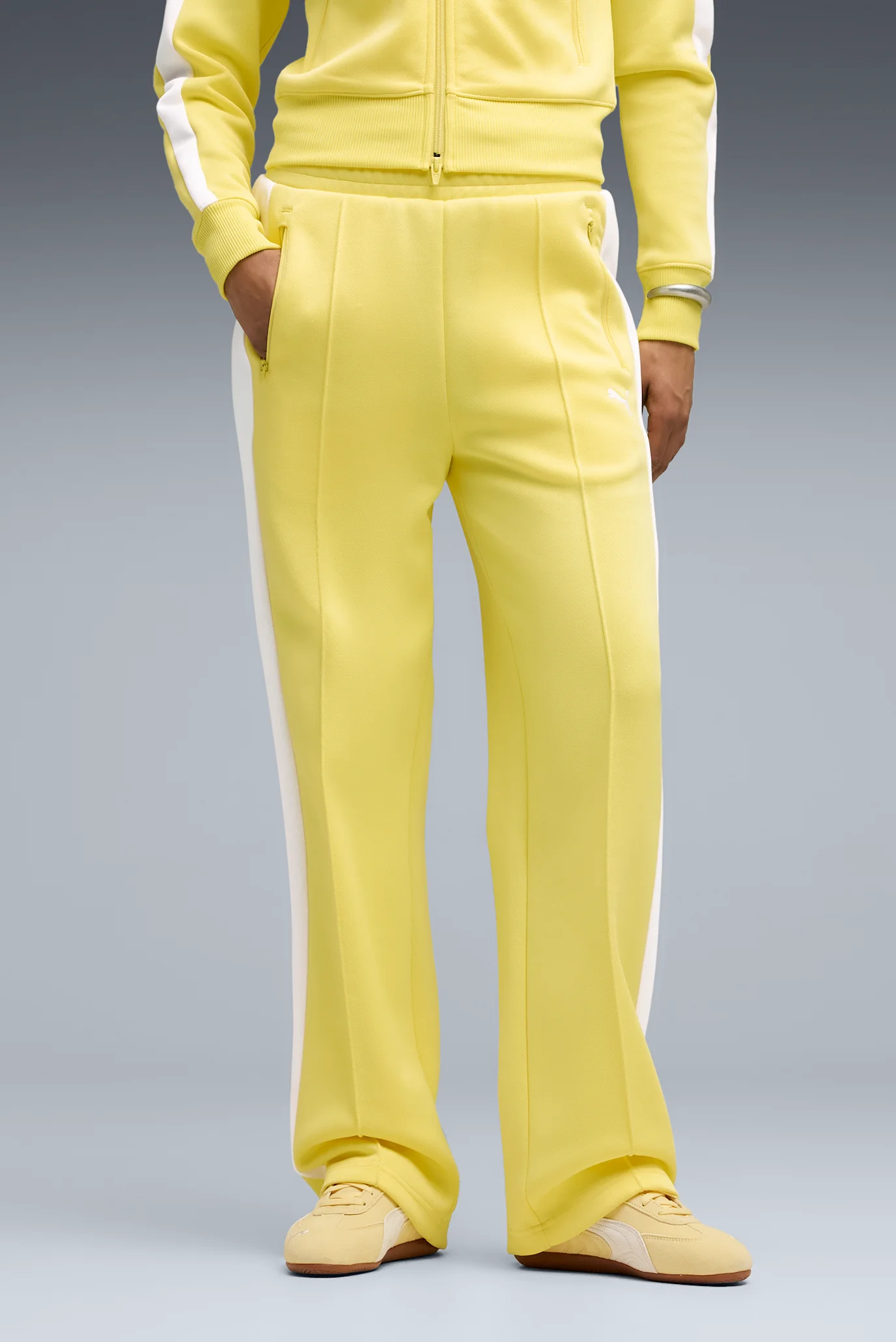 Женские желтые спортивные брюки T7 ALWAYS ON Straight Track Pants