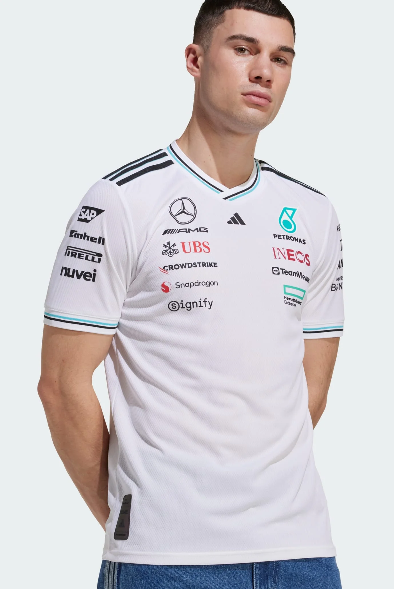 Чоловіча біла футболка Mercedes - AMG Petronas Formula One Team