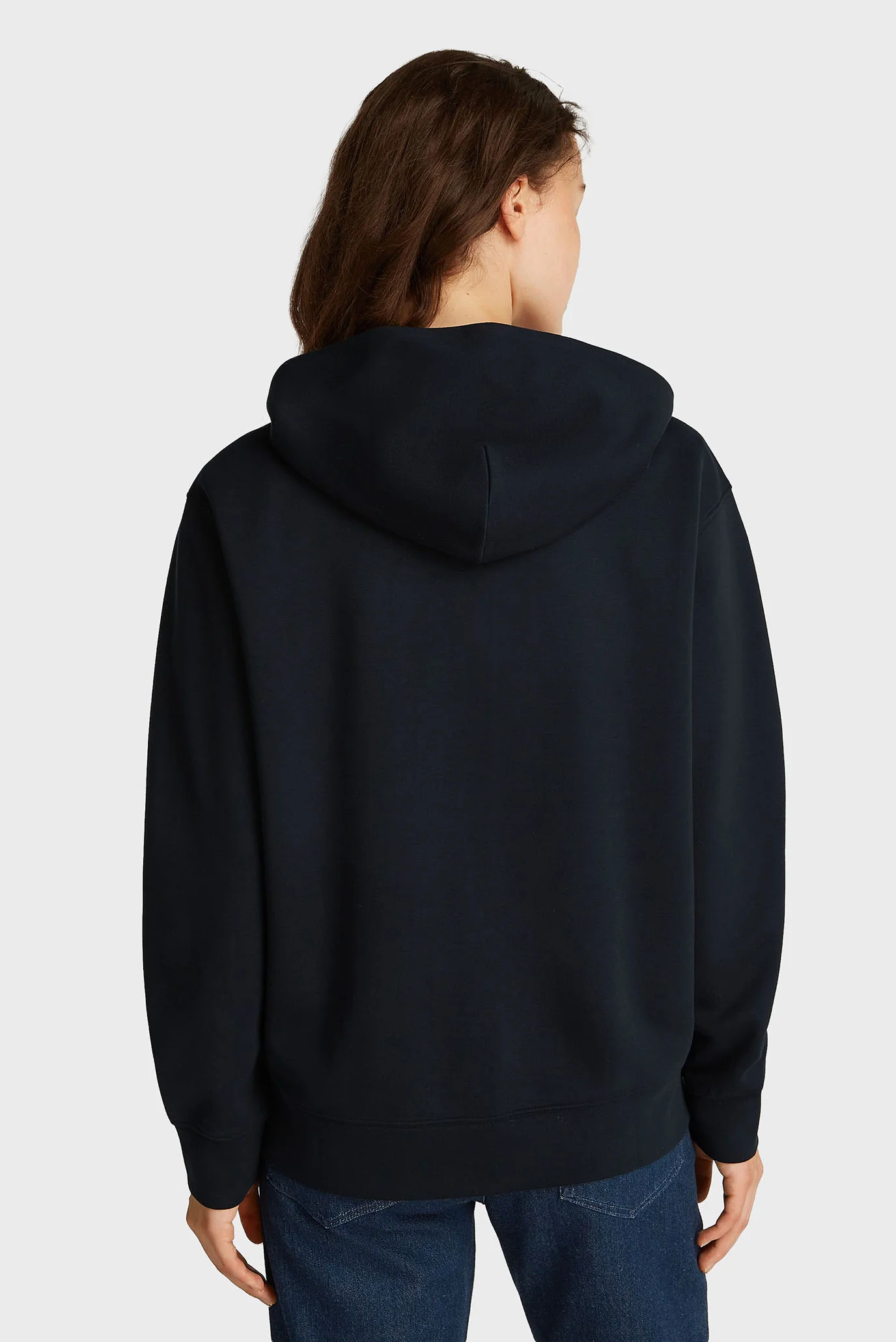Женское черное худи VISCOSE BONDED CK EMB ZIP HOODIE Calvin Klein