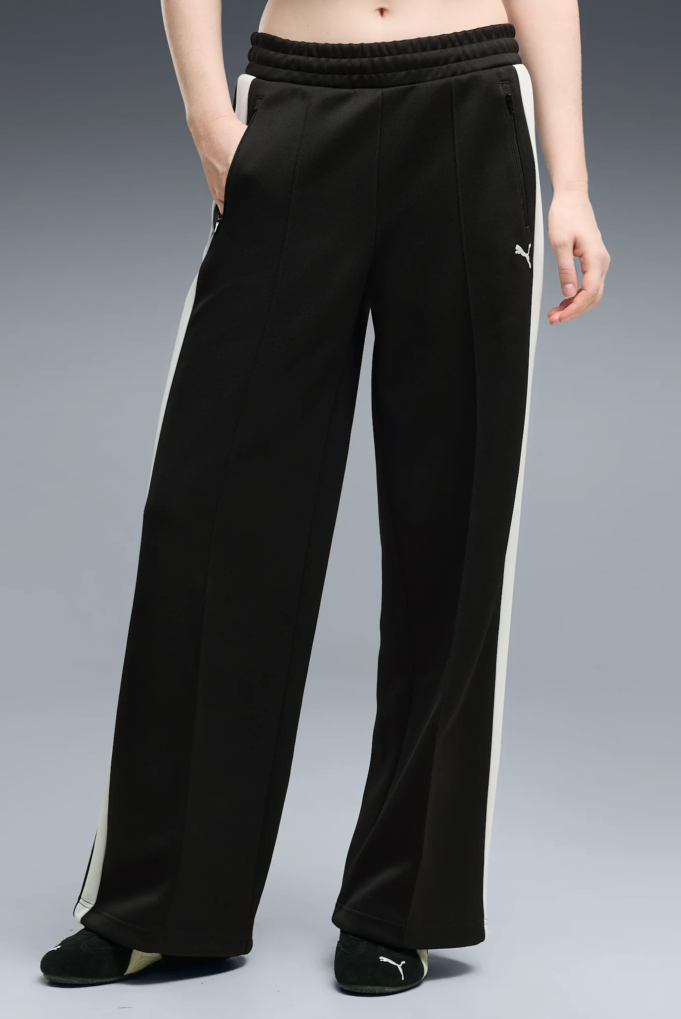 Женские черные спортивные брюки T7 ALWAYS ON Wide Leg Pants Women