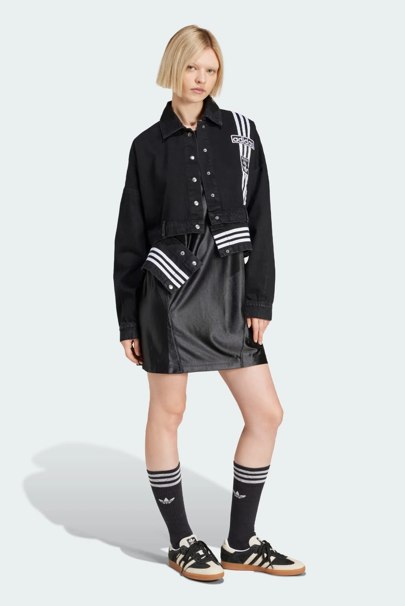 Жіноча чорна джинсова куртка 2в1 Adibreak Denim adidas JJ3095 — MD