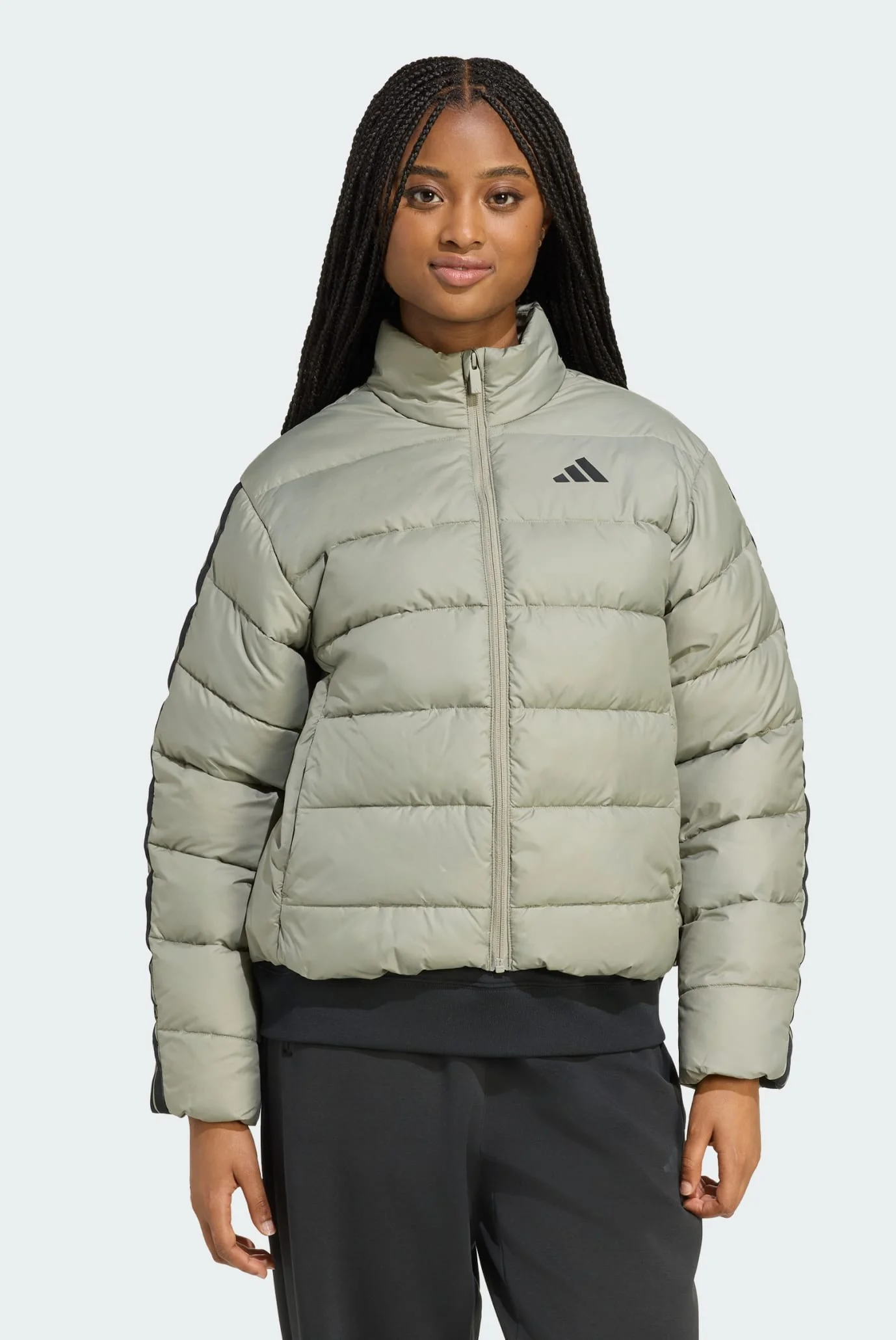 Женская оливковая куртка Essentials CLIMAWARM 3-Stripes Synthetic