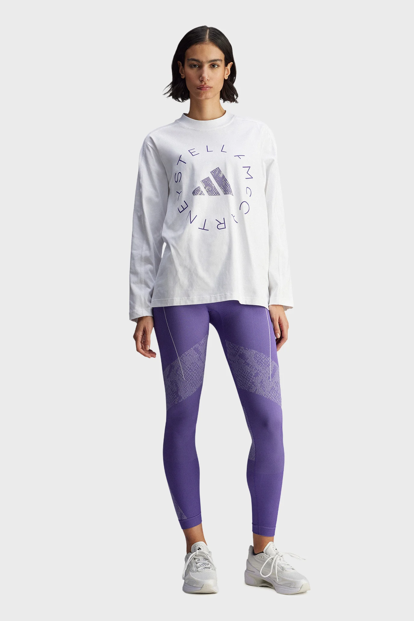 Женский белый лонгслив adidas By Stella McCartney Oversized