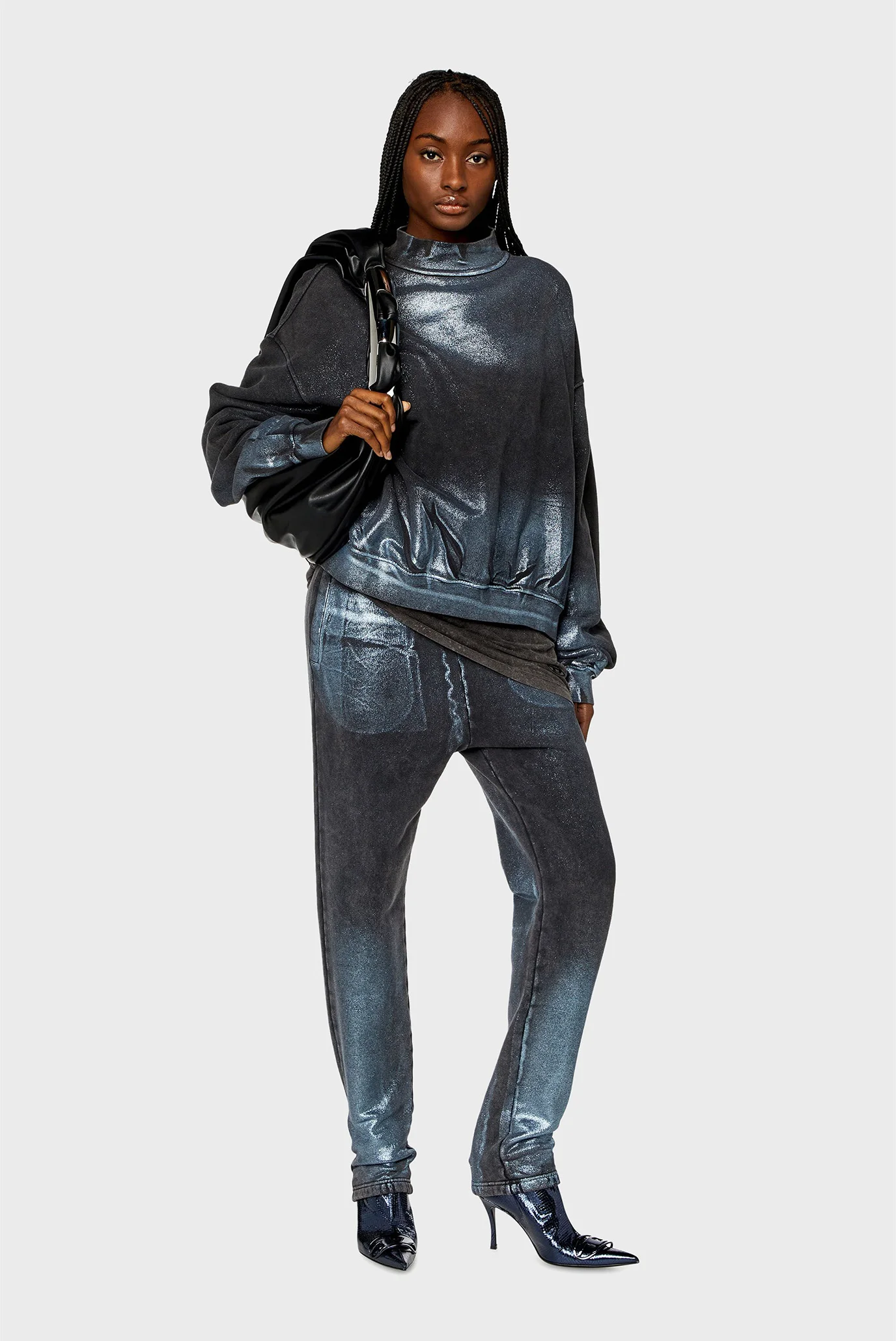 Женский черный свитшот F-ALEXAN FELPA Diesel A12170 0DPAQ — MD-Fashion