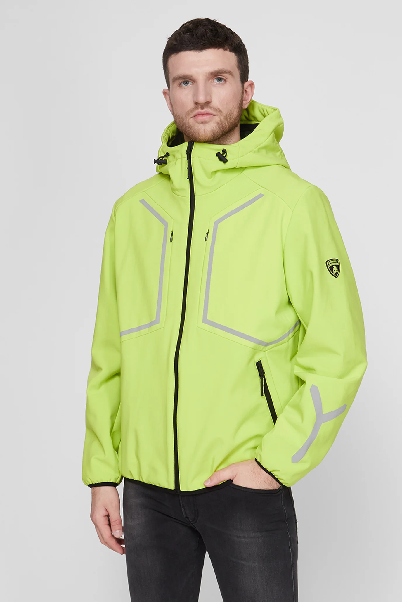 Мужская салатовая ветровка Lamborghini 71XBS000 CQD00 166 — MD-Fashion
