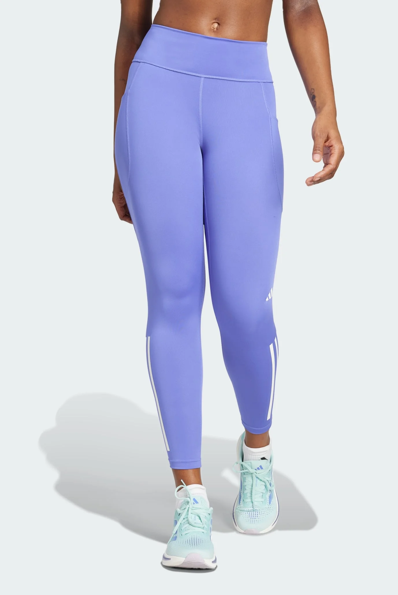 Женские синие тайтсы Daily Run 3-Stripes 7/8 adidas IX0273 — MD