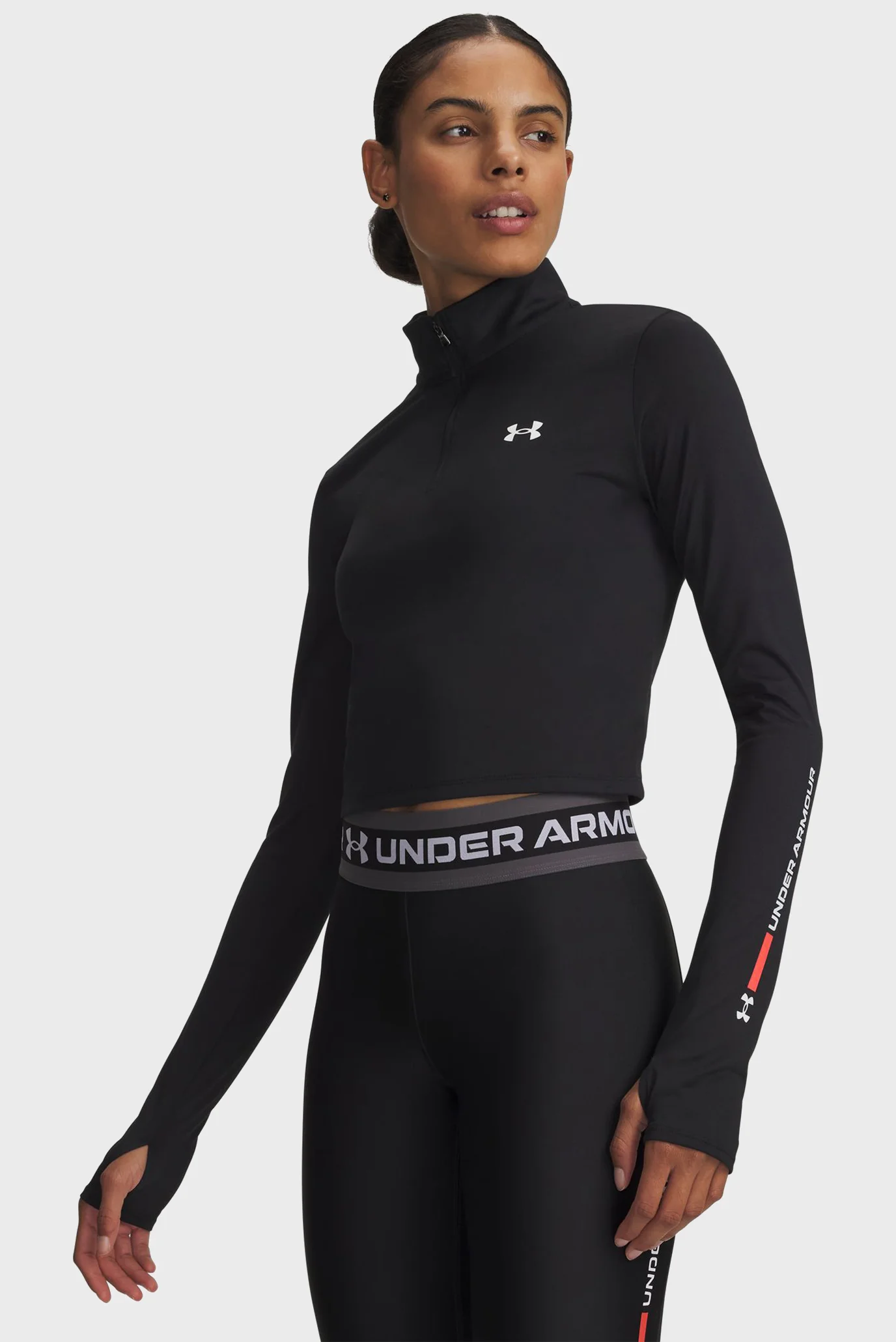 Жіноча чорна спортивна кофта Tech Branded 1/2 Zip Under Armour