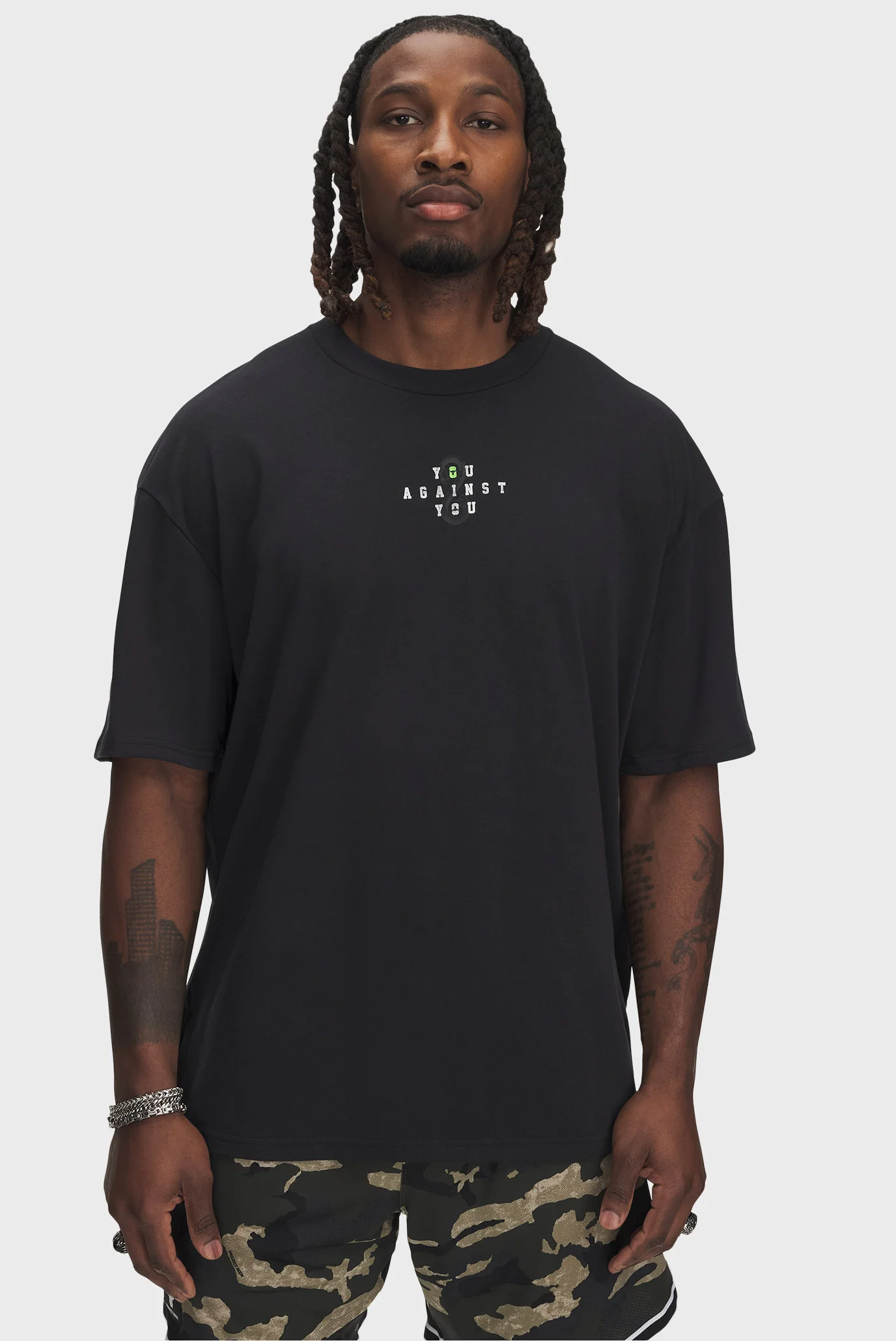 Чоловіча чорна футболка Pjt Rck Hwt SS Under Armour 1389977-001