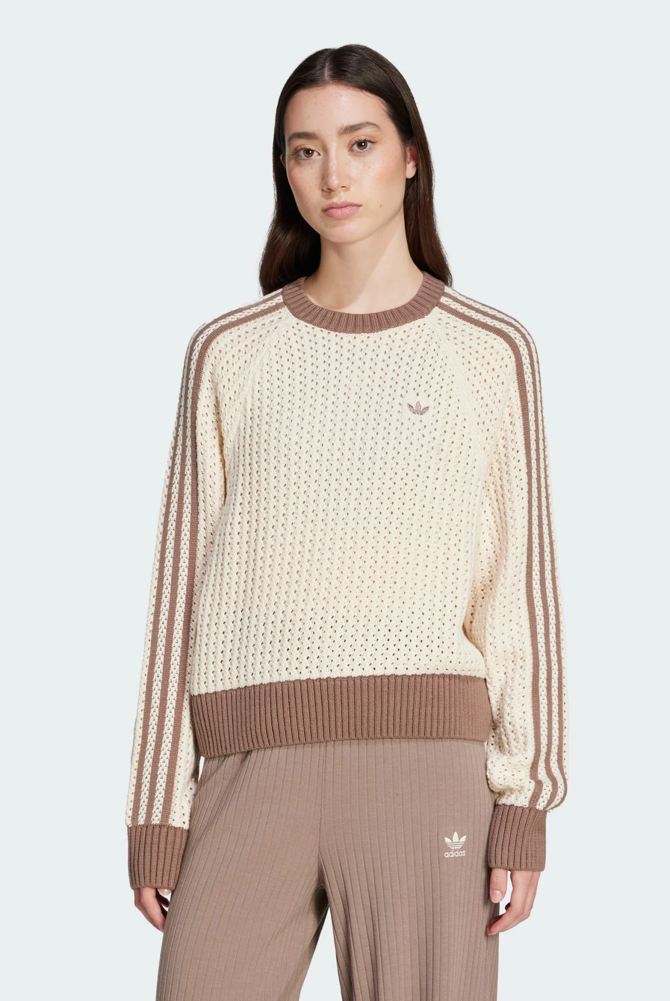 Жіночий білий светр Adicolor Knitted Crew adidas JD0907 — MD-Fashion