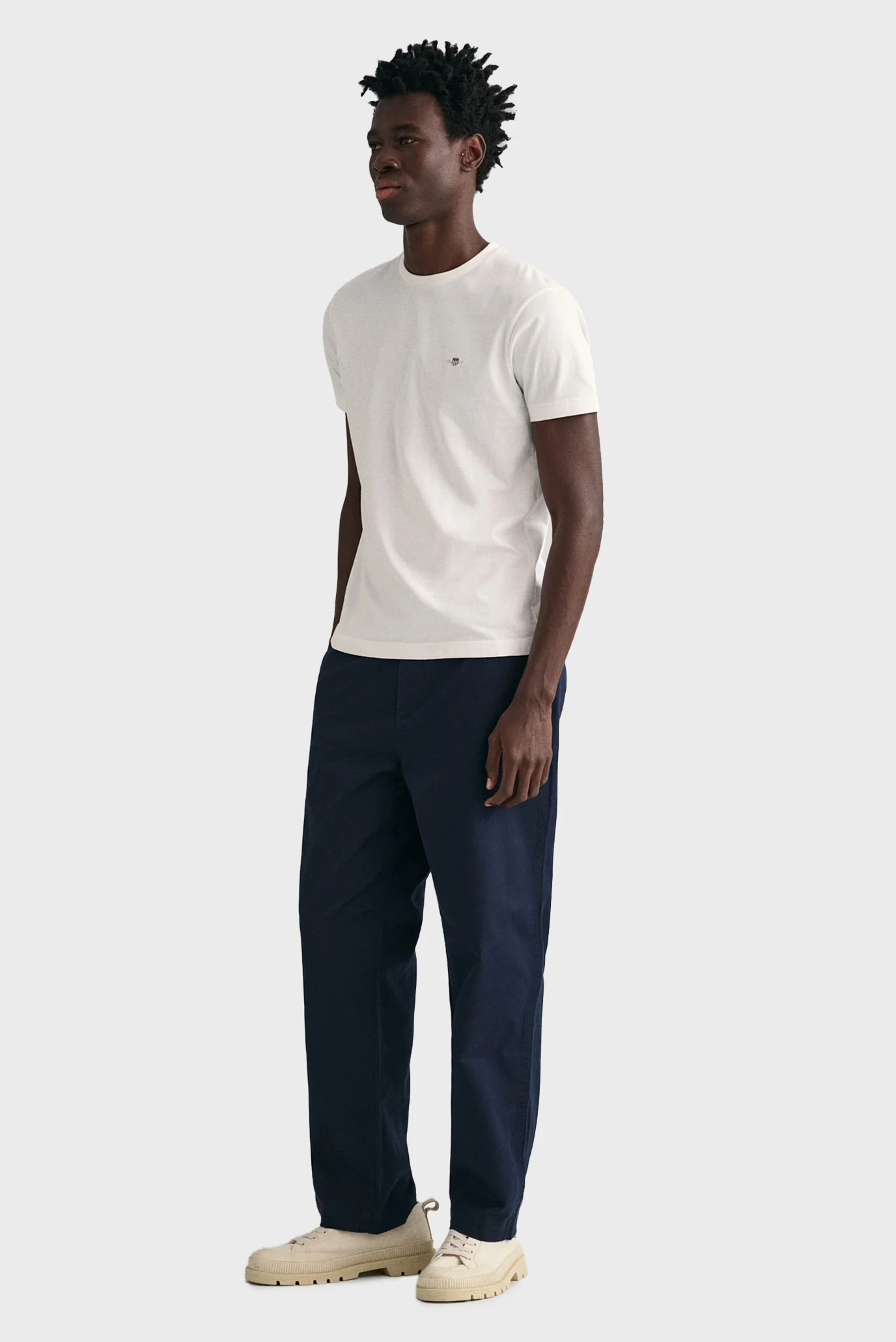 Мужская белая футболка SLIM SHIELD SS Gant 2003185 — MD-Fashion