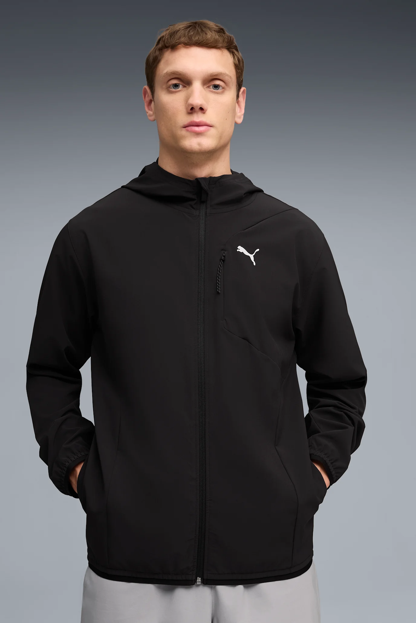 Мужская черная куртка FLEX STRETCH Woven Training Jacket Men PUMA