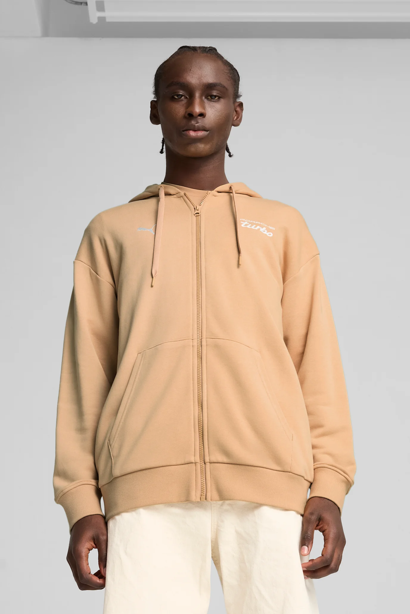 Мужское бежевое худи Porsche Legacy Sweat Jacket Men PUMA 630274