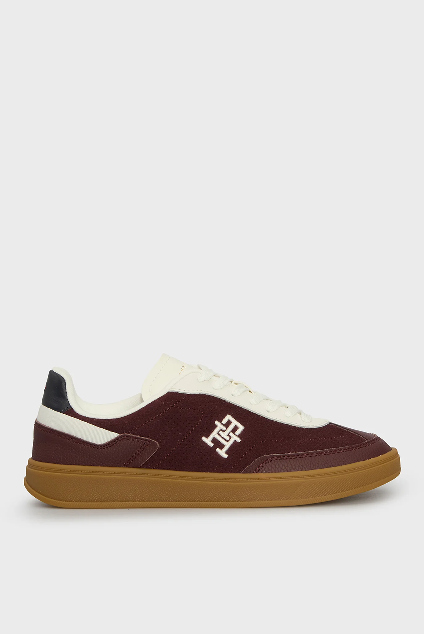 tomii様 Женские бордовые замшевые сникерсы TH HERITAGE SNEAKER PERF Tommy